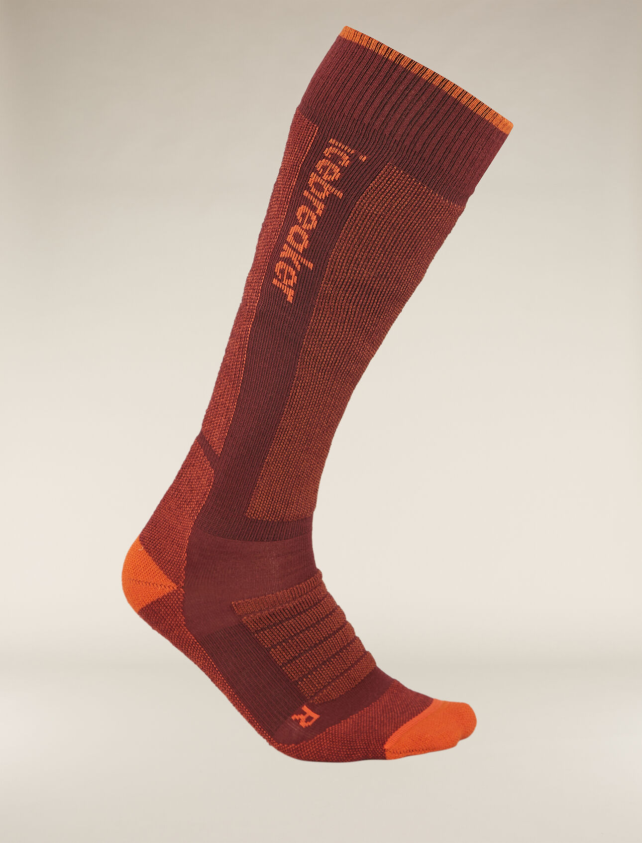 Mens Merino Ski+ Medium Over The Calf Socks Fully cushioned ski socks for skiing the resort or the backcountry,  the Merino Ski+ Medium Over the Calf socks are made with a durable, breathable merino wool blend.