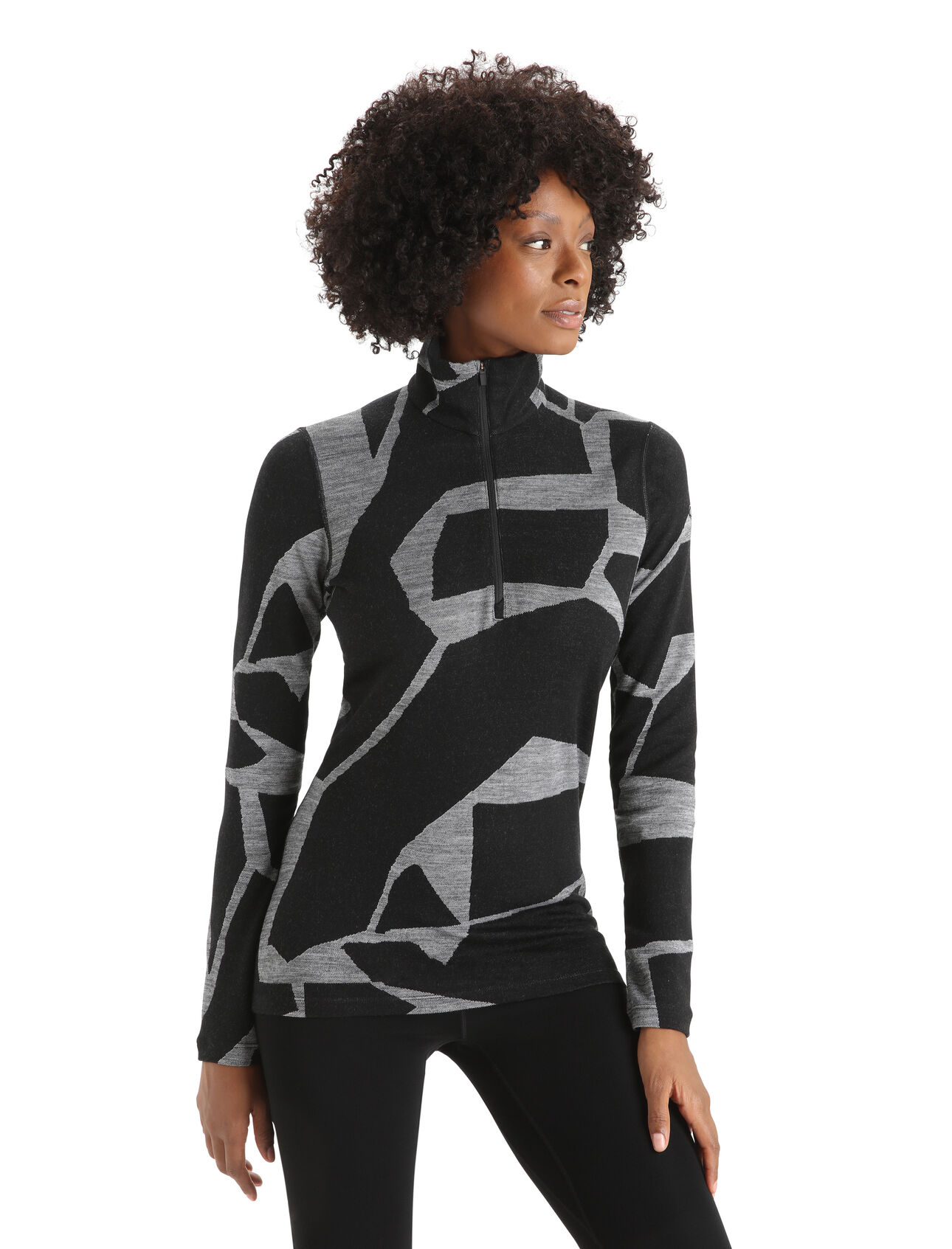 Merino 250 Vertex Long Sleeve Half Zip Thermal Top Fractured Landscapes