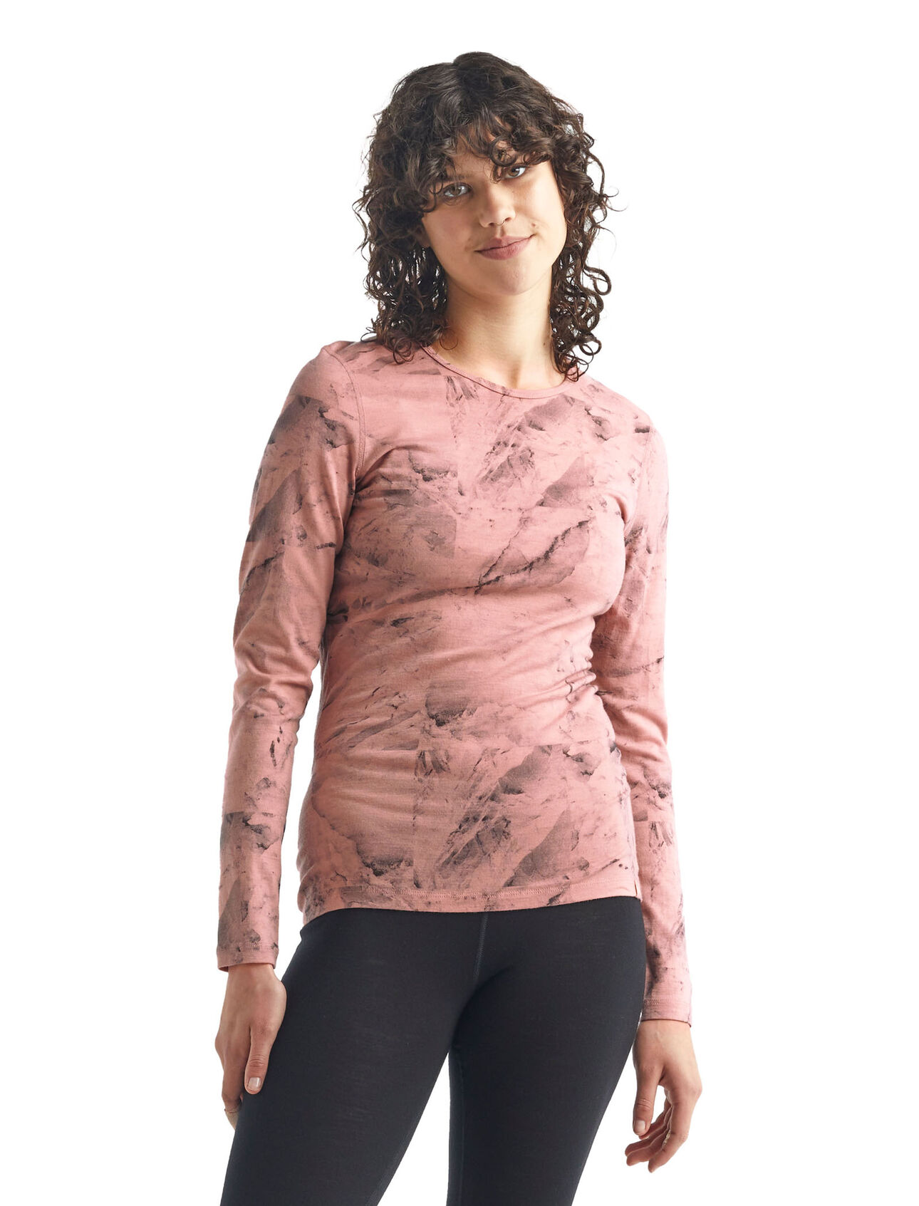 Top termico in lana merino Nature Dye 200 Oasis Long Sleeve Crewe IB Glacier