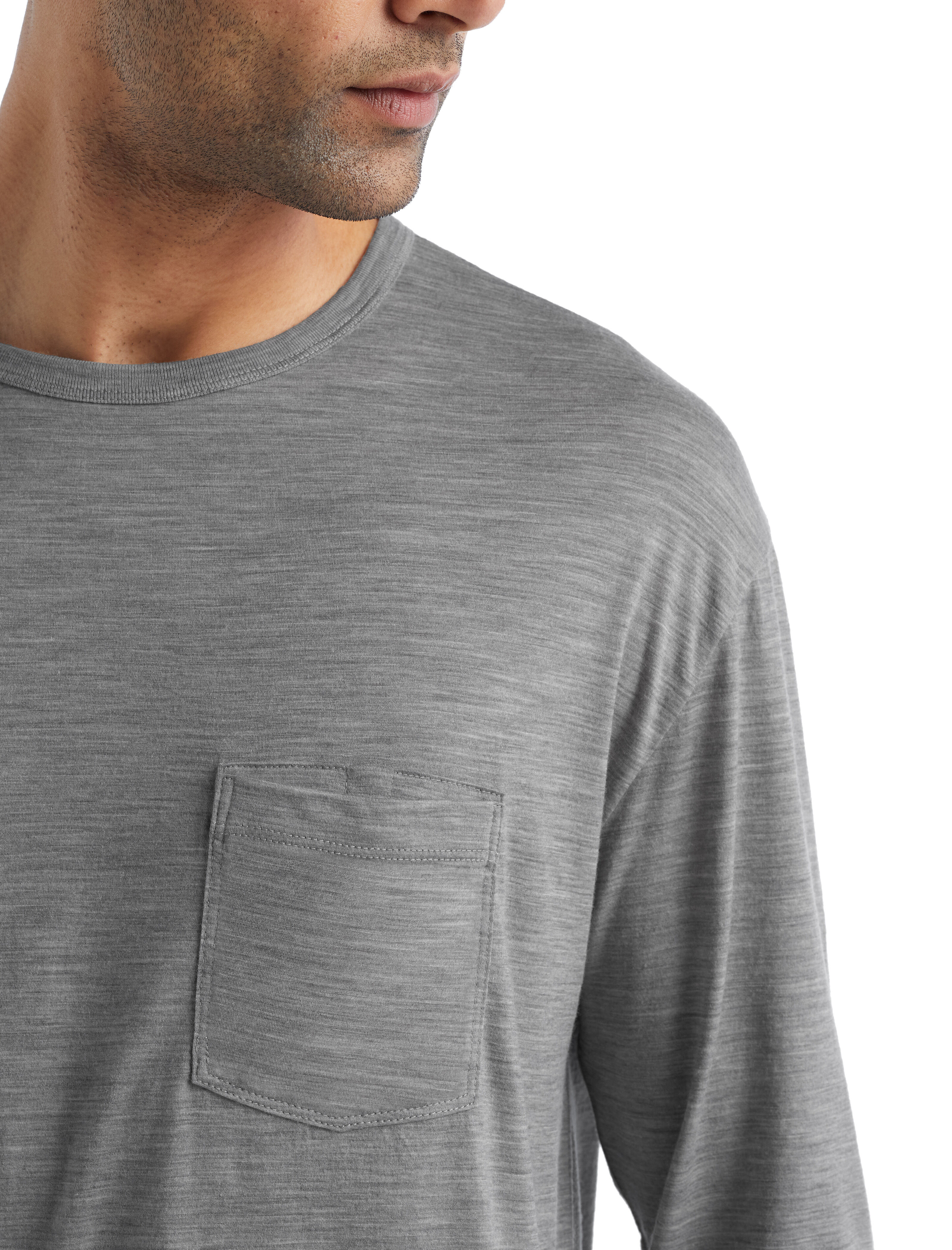 Men s Merino Granary Long Sleeve Pocket T Shirt