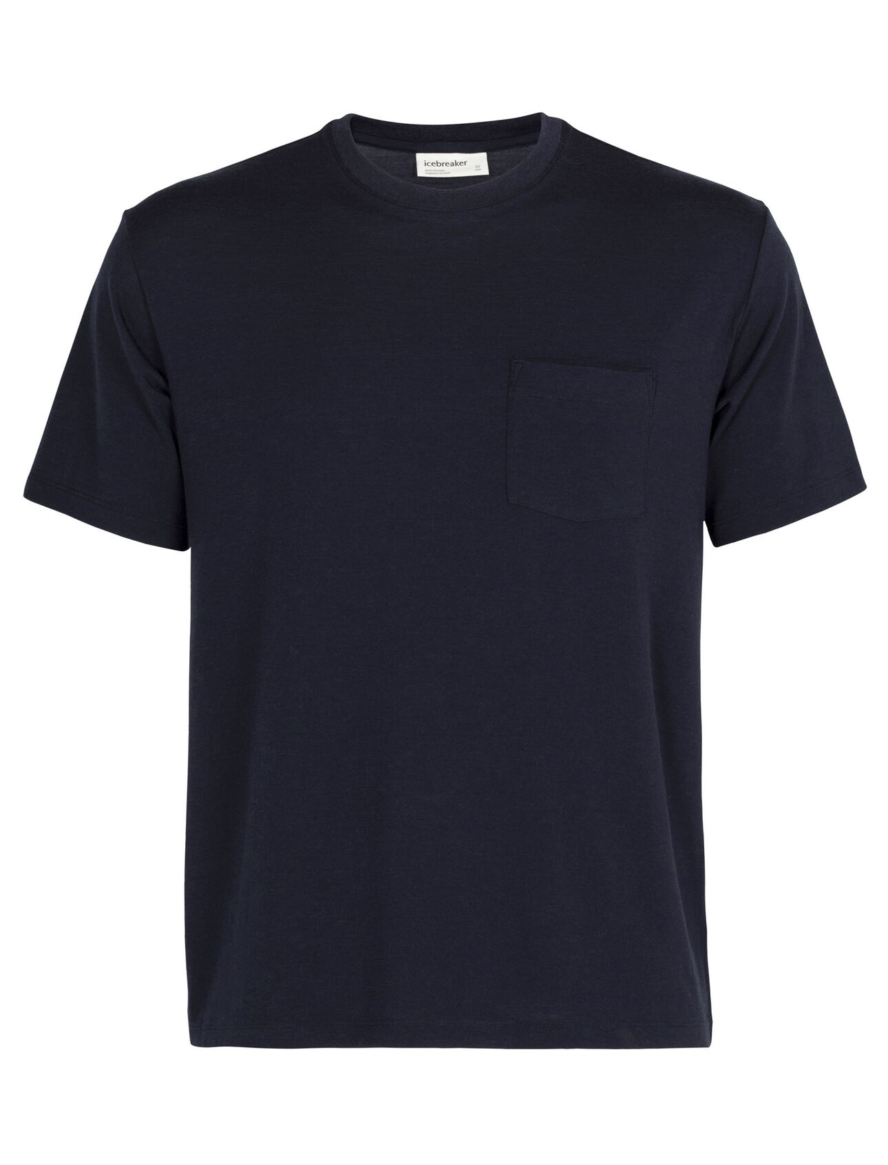150 kortärmad t-shirt i merino med ficka och rund halsringning