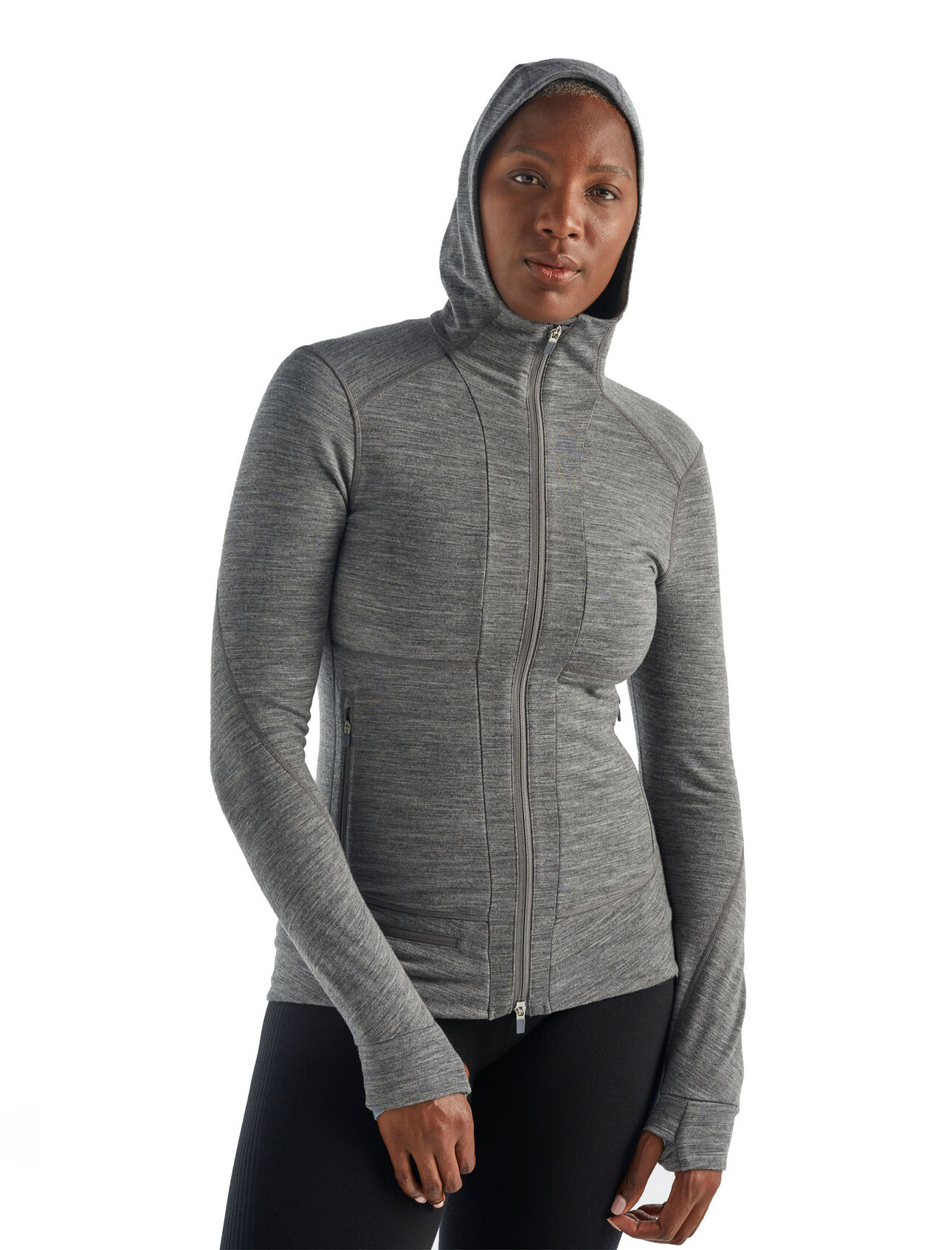 Women's Merino Quantum II Long Sleeve Zip Hood Jacket | icebreaker