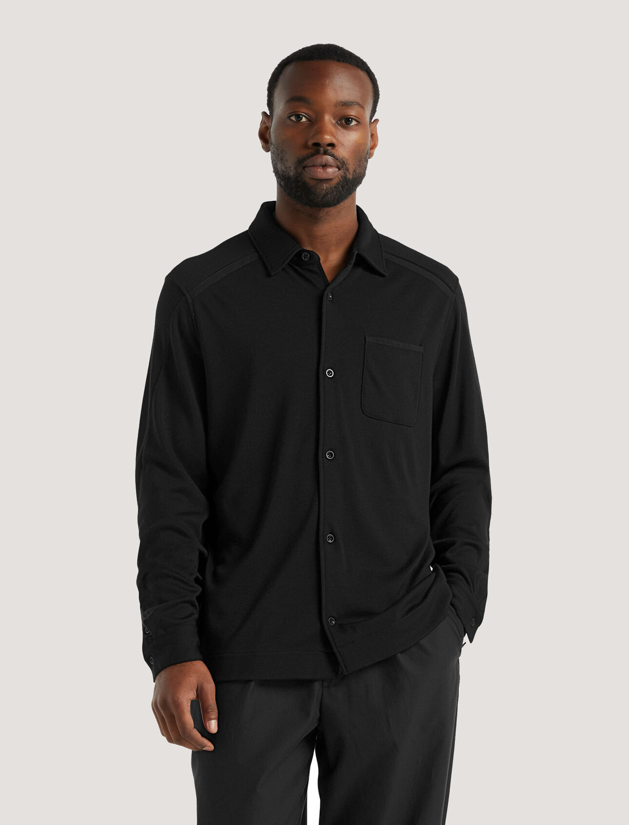 Overshirt met lange mouwen van merinowol