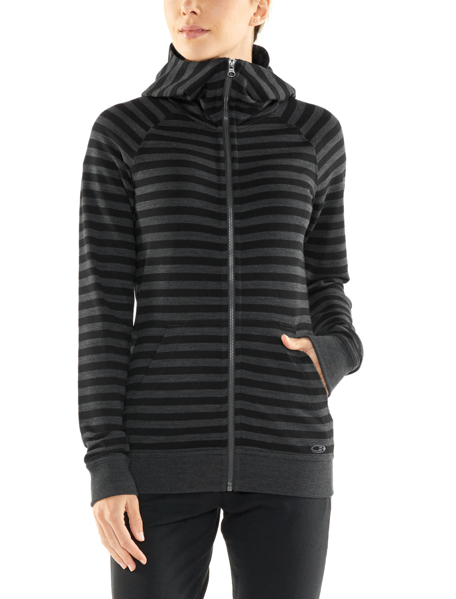 women's crush long sleeve zip hood