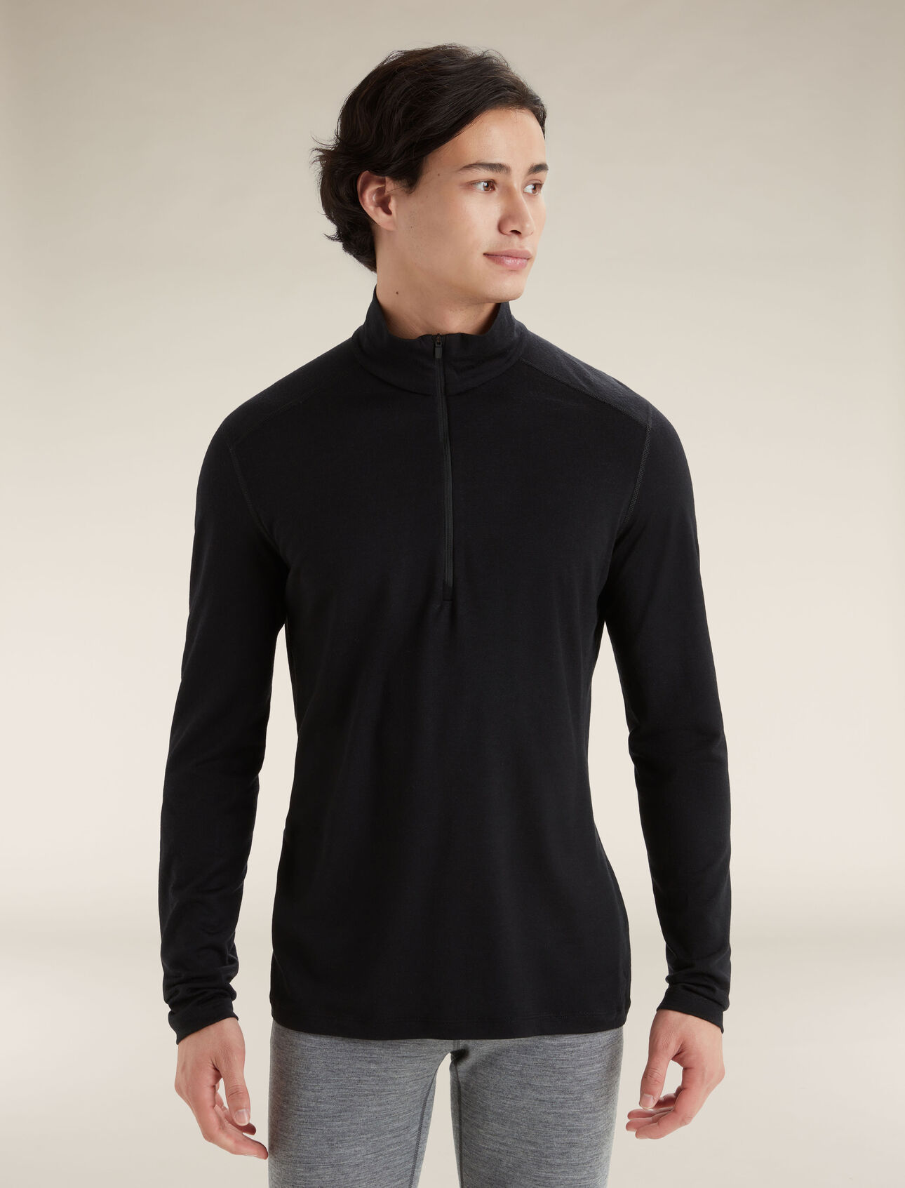 Merino 200 Oasis Thermo-Langarmshirt mit halblangem Reißverschluss