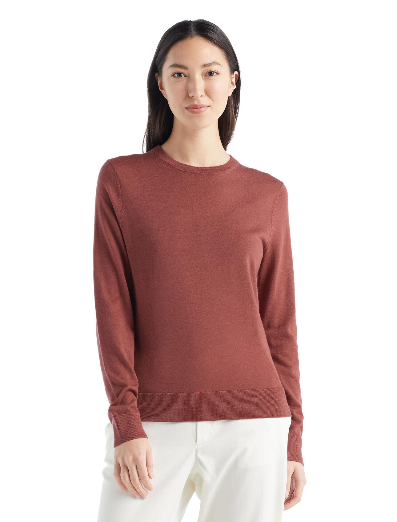 dla kobiet Sweter Wilcox z długim rękawem z wełny merino  Klasyczny sweter na co dzień wykonany z niezwykle cienkiej wełny merino, która zapewnia niezrównaną miękkość. Sweter Wilcox z długim rękawem doskonale sprawdzi się w dni, kiedy potrzebujesz lekkiej dodatkowej warstwy.
