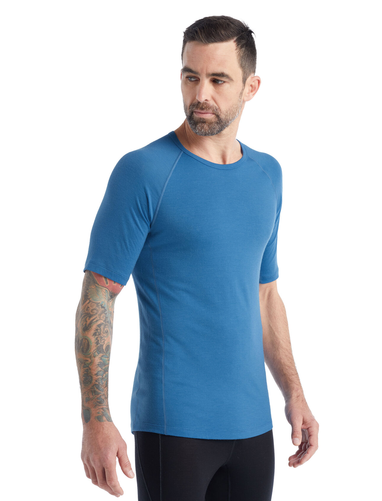 BodyfitZone™ Merino 150 Zone Thermo-Kurzarmshirt mit Rundhalsausschnitt