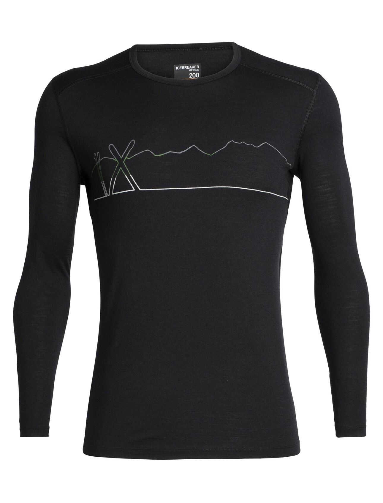 Merino 200 Oasis Long Sleeve Thermal Crewe Top Single Line Ski