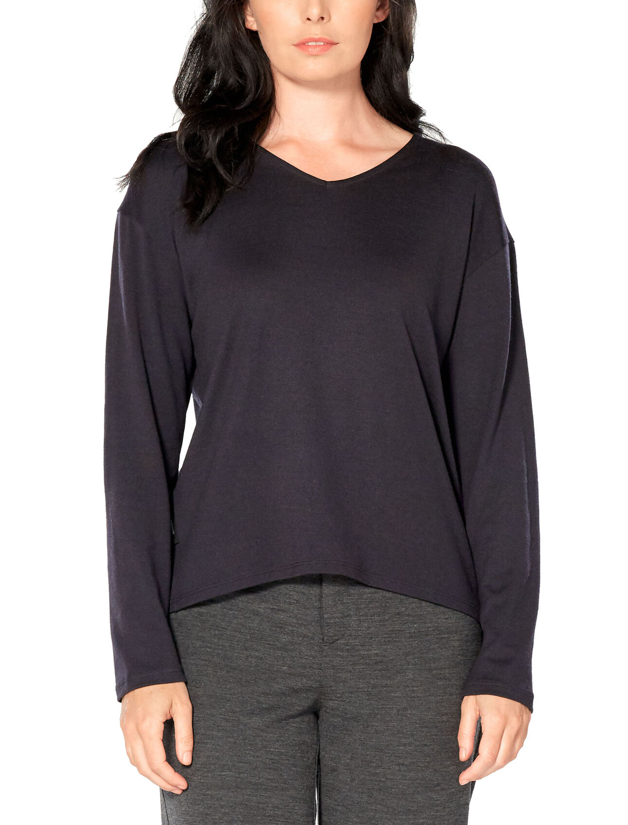 Merino Deice Long Sleeve V Neck Top