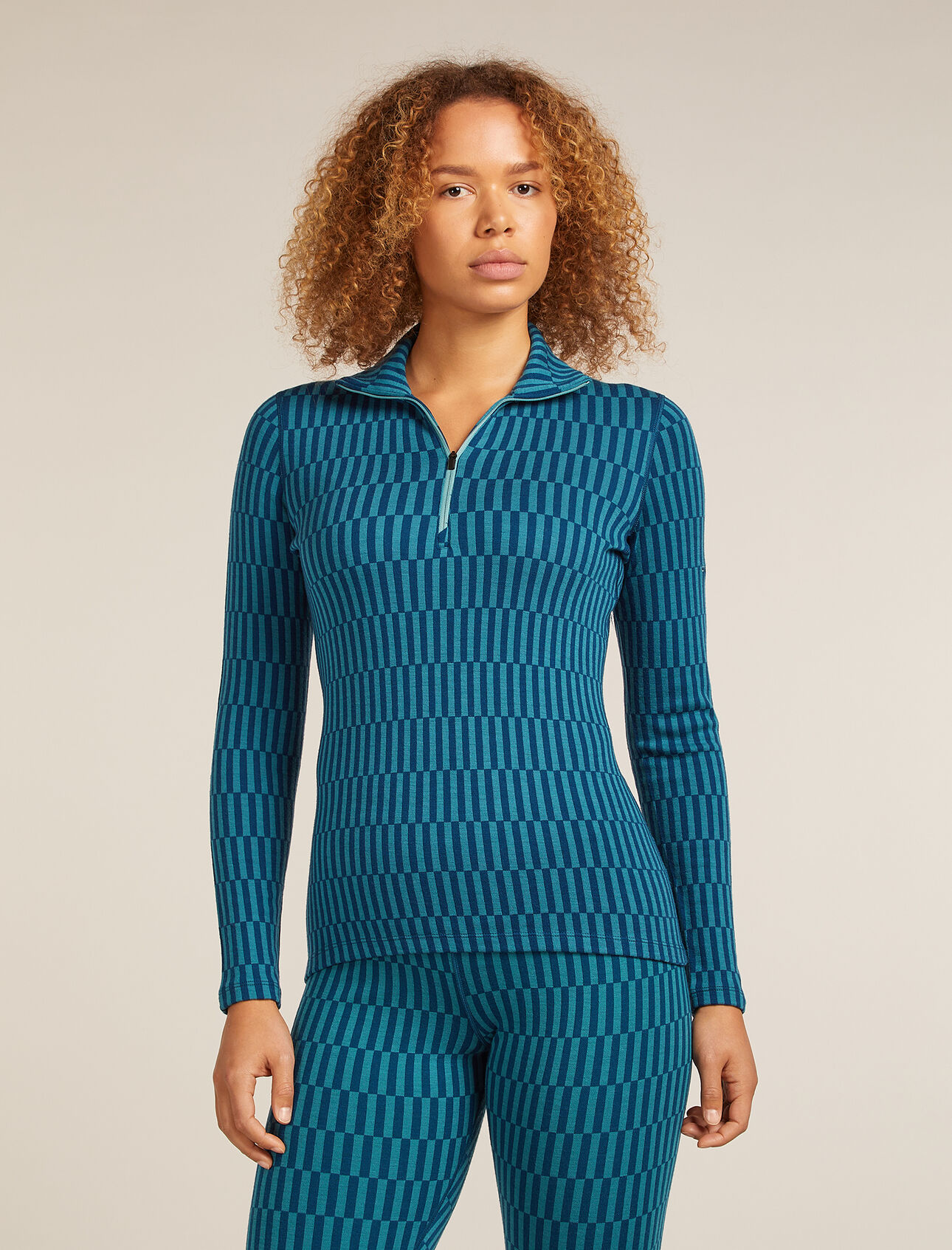 Merino 260 Tech Vertex Long Sleeve Half Zip Thermal Top Snow Grid