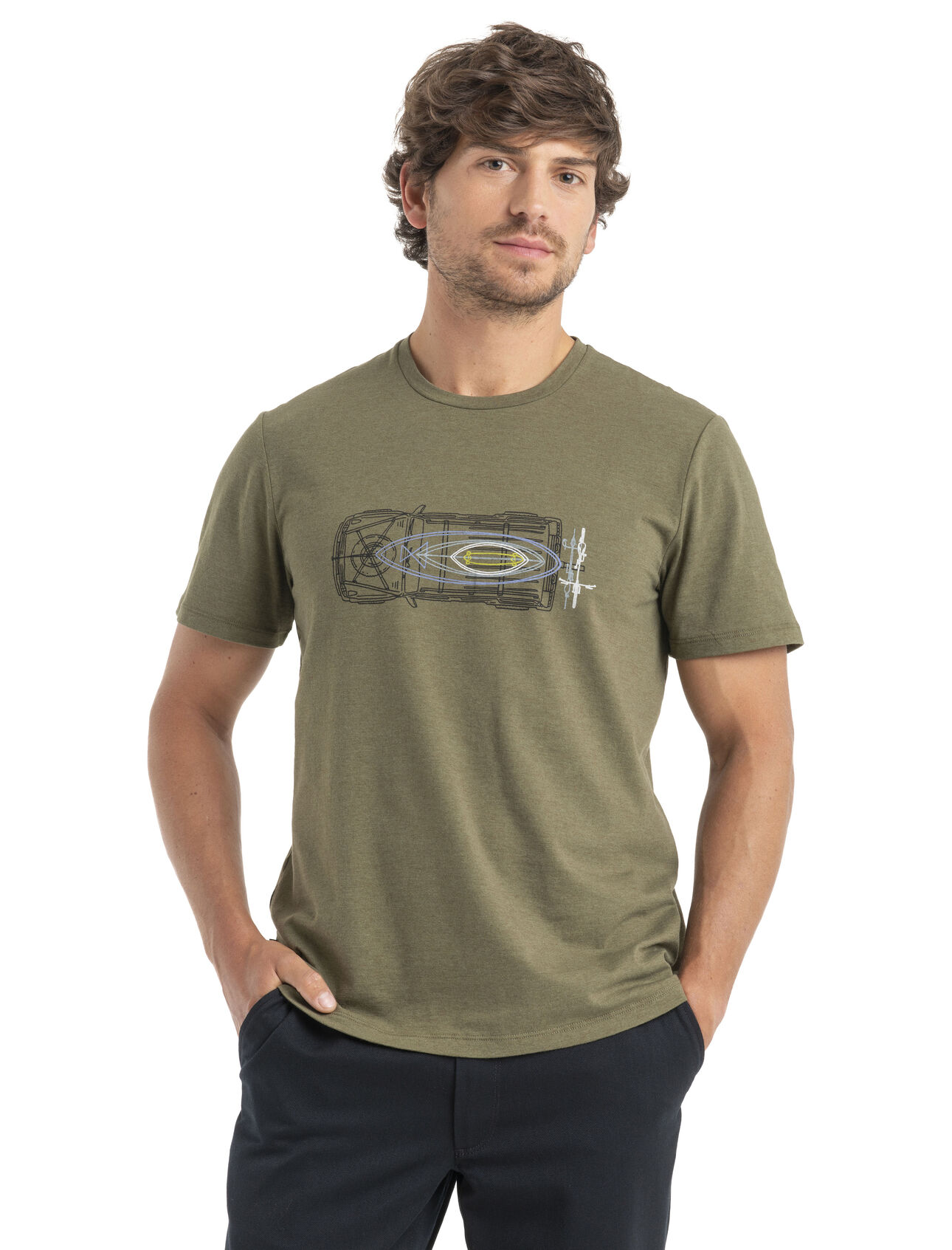 Mens Merino Central Classic Short Sleeve T-Shirt Wireframe Wonder Central to your wardrobe and as classic as they come, the Central Classic Short Sleeve Tee Wireframe Wonder is a go-to tee featuring a soft jersey blend of merino wool and organic cotton.