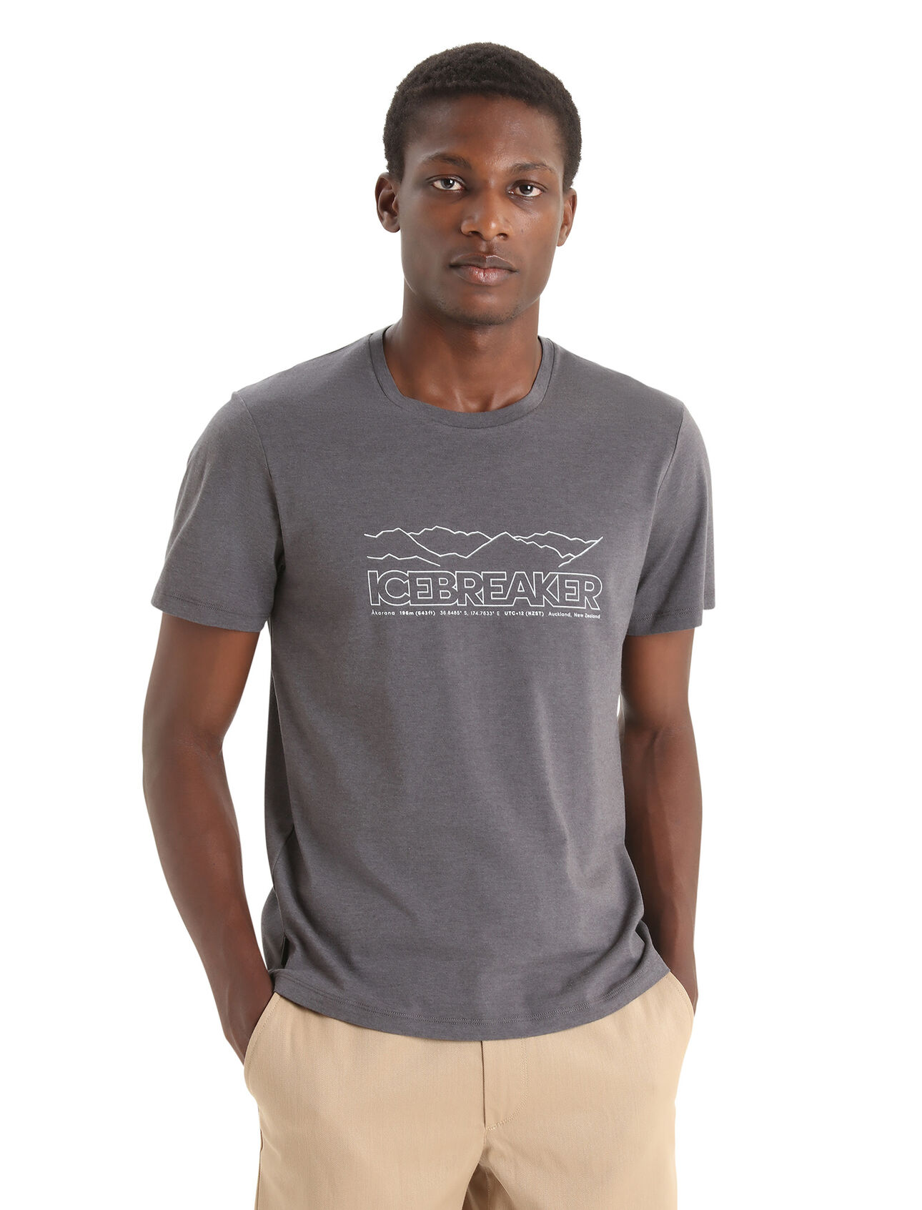 Mens Merino Blend Central T-Shirt Icebreaker Story A clean, classic and comfortable everyday tee that blends natural merino wool with organically grown cotton, the Central Classic Short Sleeve Tee Icebreaker Story has you covered any day of the week.