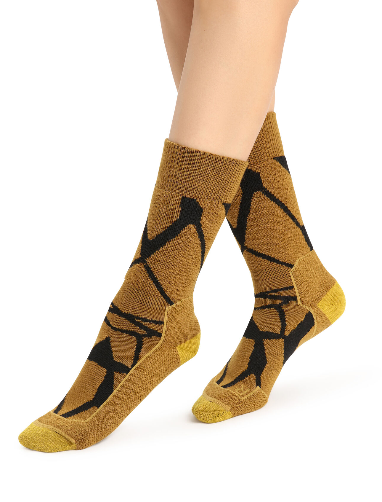 Womens Merino Hike+ Medium Crew Socks Fractured Landscapes Durable, crew-length merino socks that are stretchy and naturally odor-resistant with medium cushion, the Hike+ Medium Crew Fractured Landscapes socks feature an anatomical sculpted design for added support on day hikes and backpacking  trips.