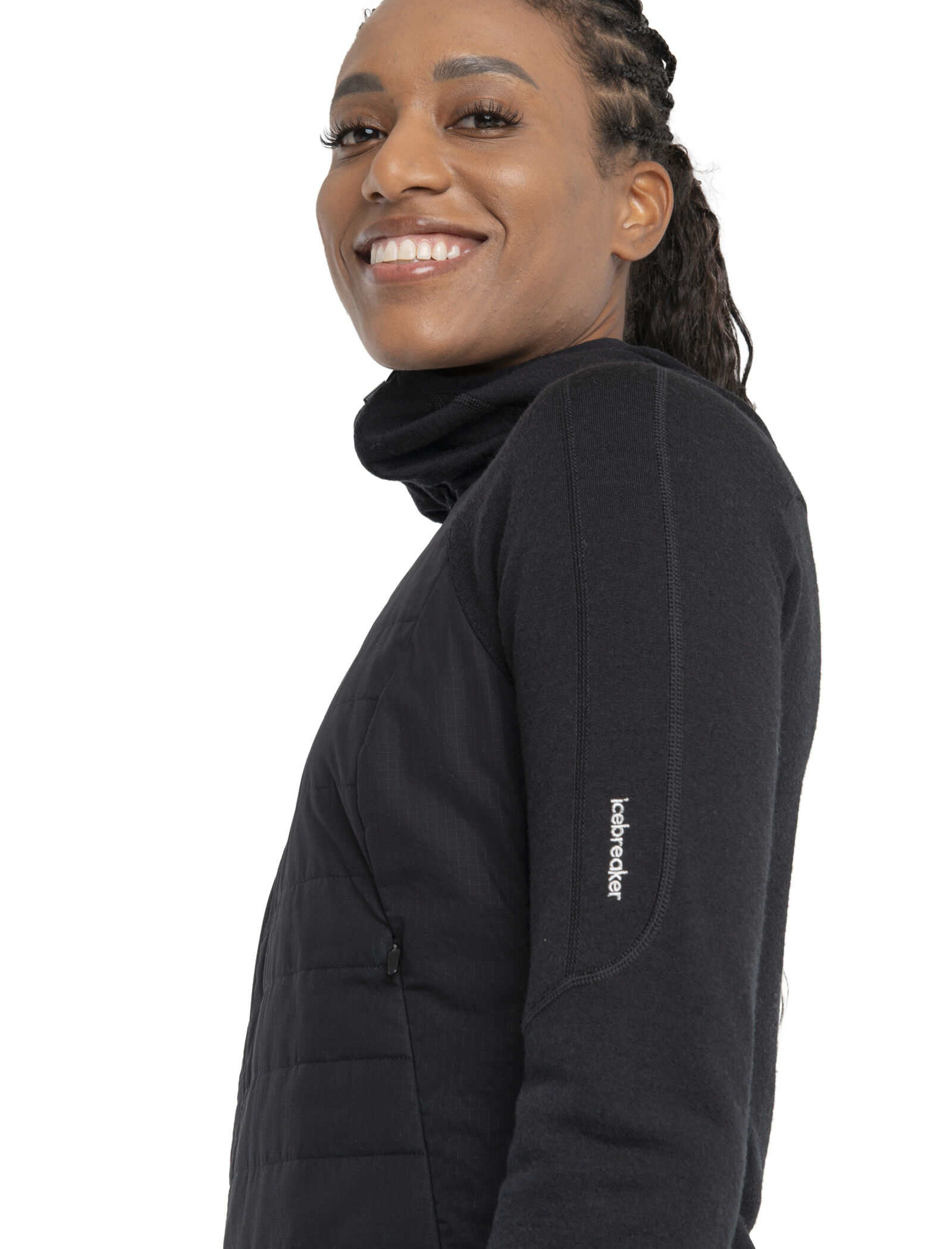 Women's Merino Blend Quantum Hybrid Long Sleeve Zip Hoodie