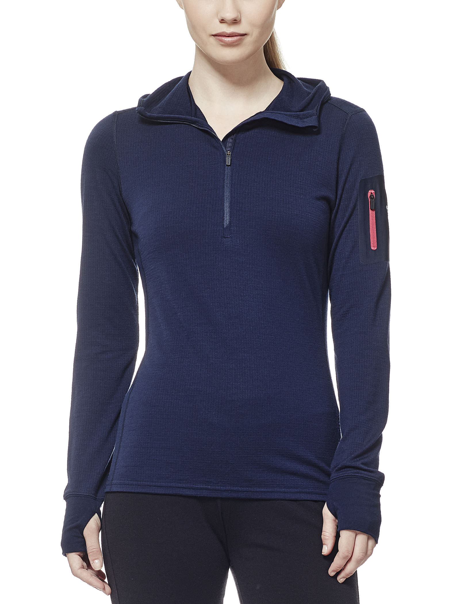 Icebreaker Merino Terra Hiking Camping Half Zip Hoodie Zealand Merino Wool Fleece