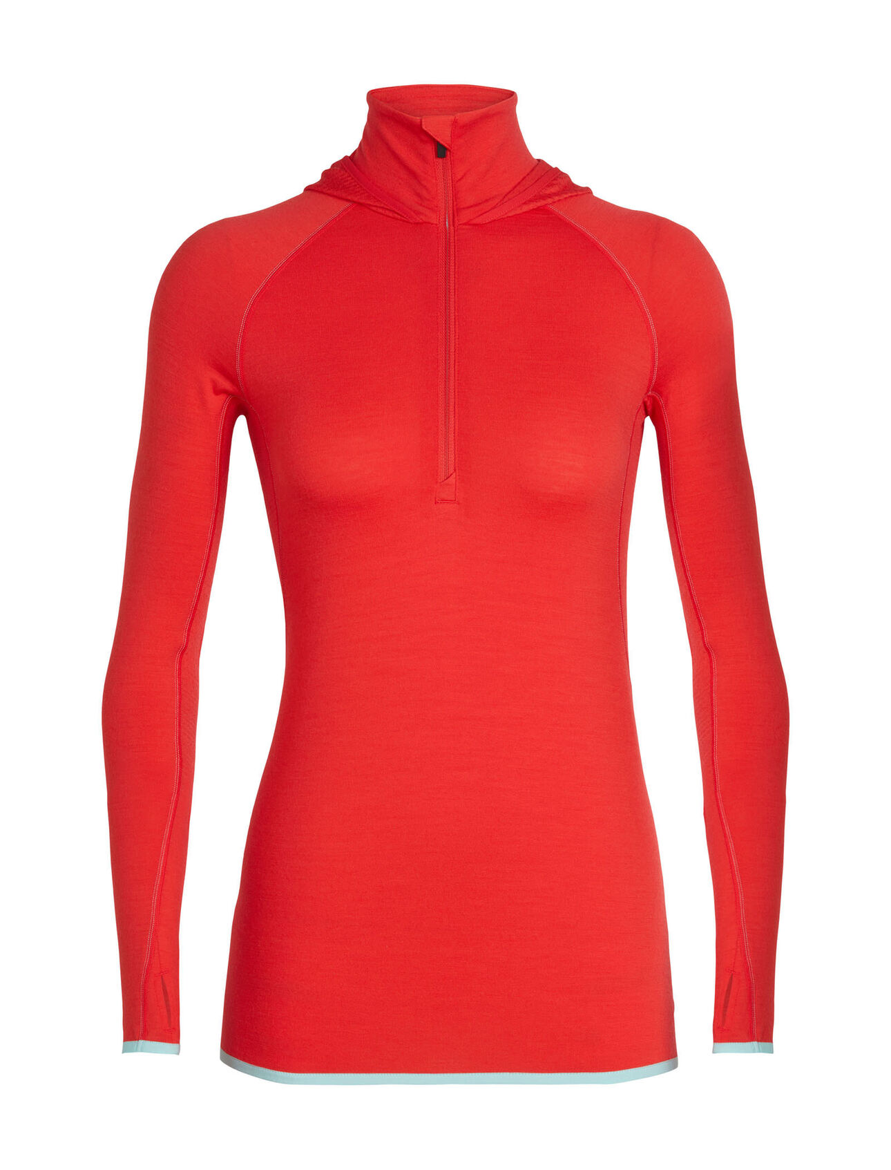 Womens Merino Fluid Zone Long Sleeve Half Zip Hood Top Icebreaker
