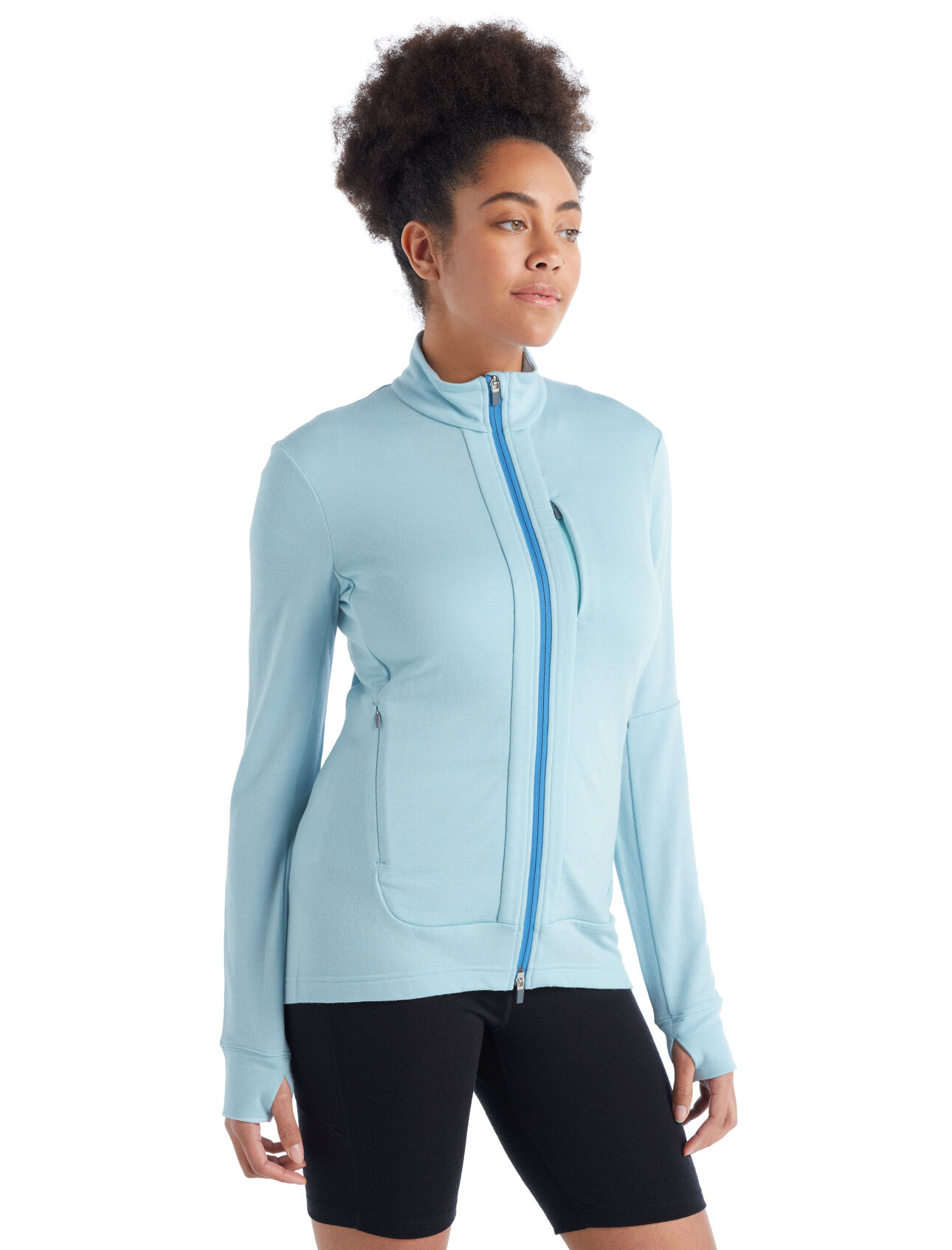 Merino Quantum III Zip-Jacke Damen Ein Mid Layer aus 100% Merinowolle, die Quantum III Zip-Jacke unterstützt bei bewegungsintensiven Aktivitäten die Regulierung des Körperklimas – ideal für technische Bergabenteuer.