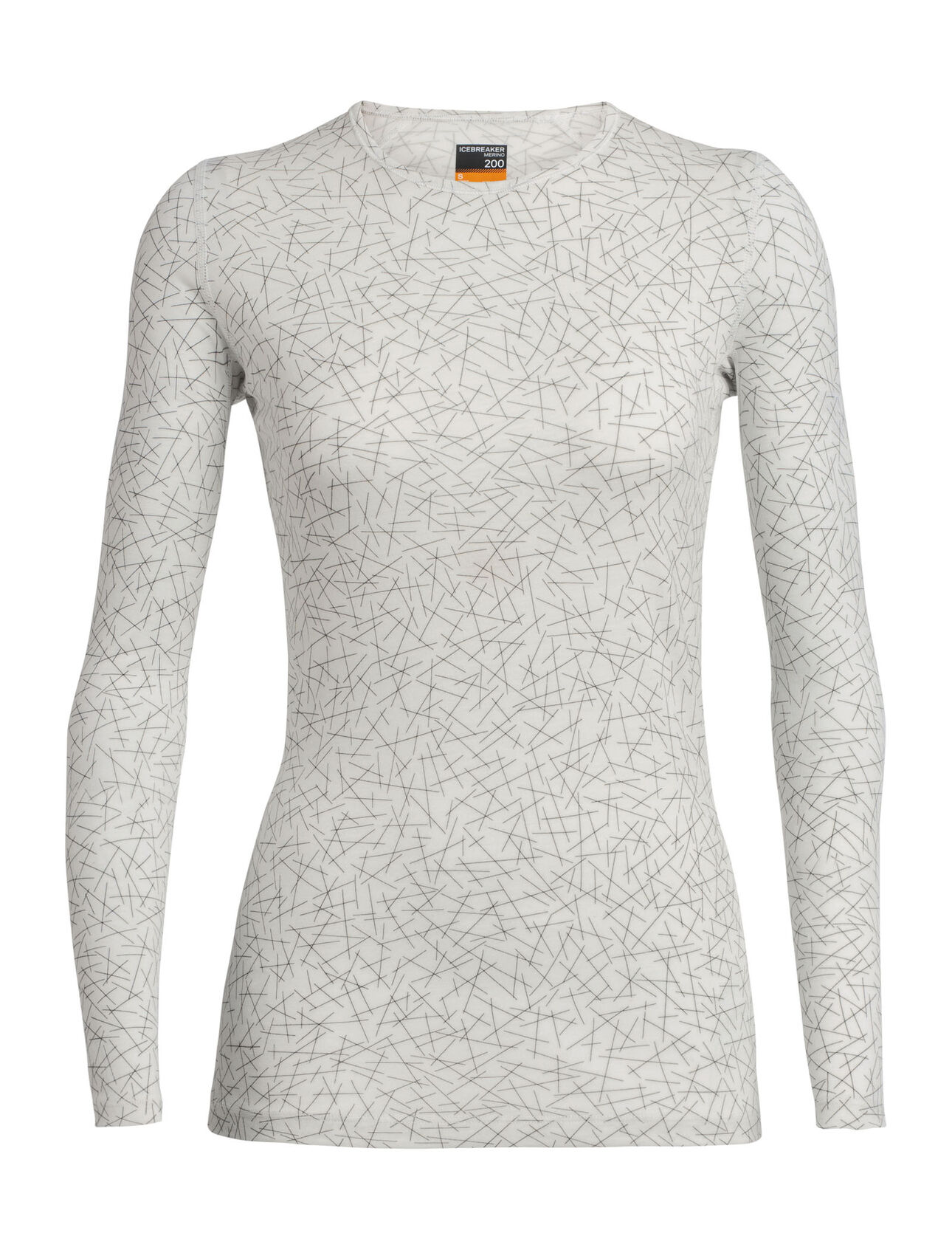 Womens Merino 200 Oasis Long Sleeve Crewe Sky Paths Thermal Base Layer Top Icebreaker