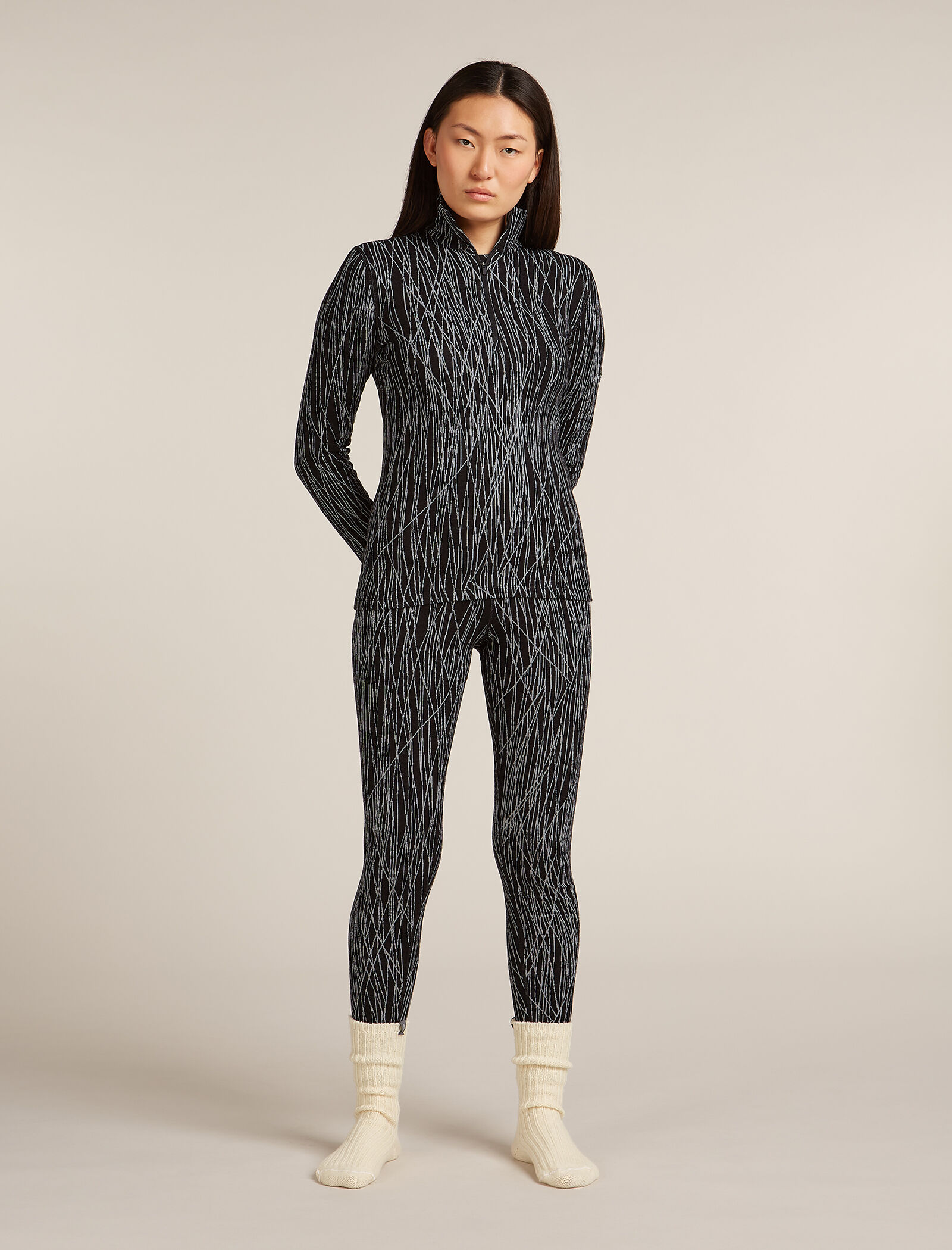 Top termiczny z wełny merino 260 Tech Vertex Delta Lines z