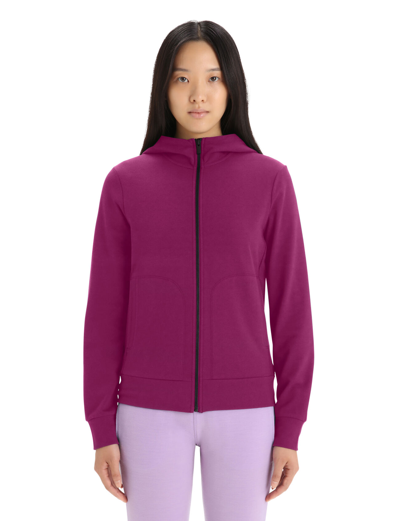 Womens Merino Central Classic Long Sleeve Zip Hoodie A comfy, classic and stylish everyday hooded sweatshirt that blends natural merino wool with organic cotton, the Central Classic Long Sleeve Zip Hoodie is durable, breathable and incredibly versatile.