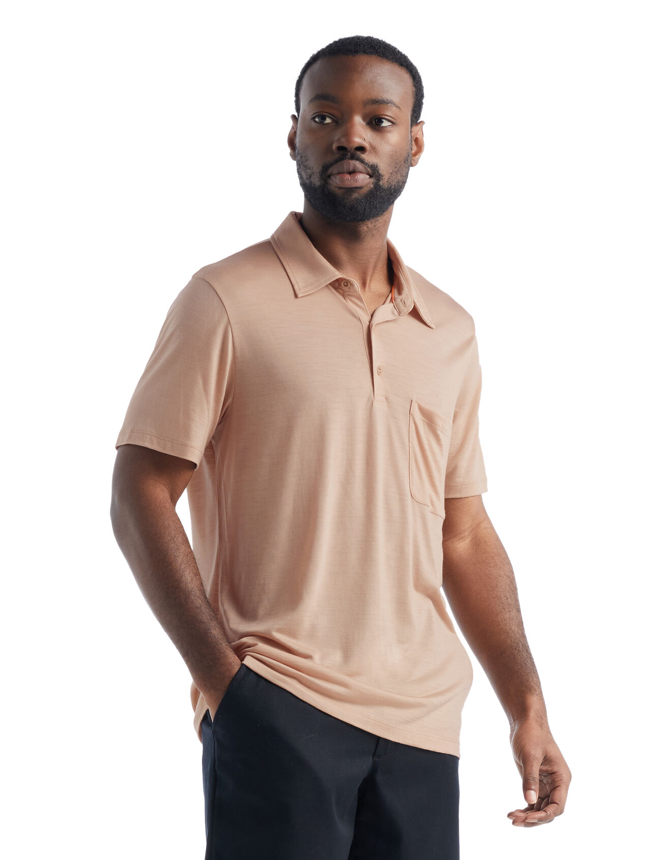 Mens Merino Drayden Short Sleeve Polo A classic, stylish polo with everyday versatility and incredible breathability, the Drayden Short Sleeve Polo features our moisture-wicking Cool-Lite™merino jersey fabric.