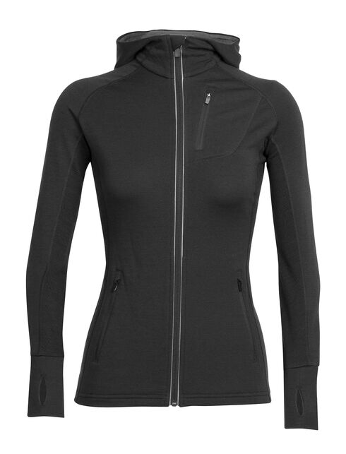 Womens Merino Quantum Long Sleeve Zip Hood Jacket Icebreaker