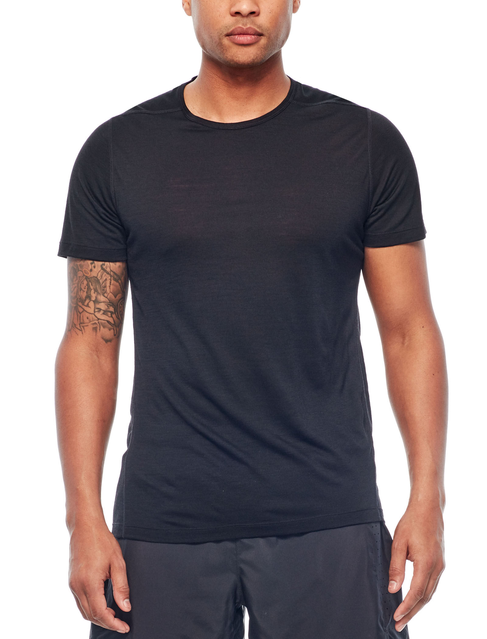 Icebreaker Merino Mens Zeal Short Sleeve Crew Neck Shirt Odor Resistant Merino Wool Men Clothing