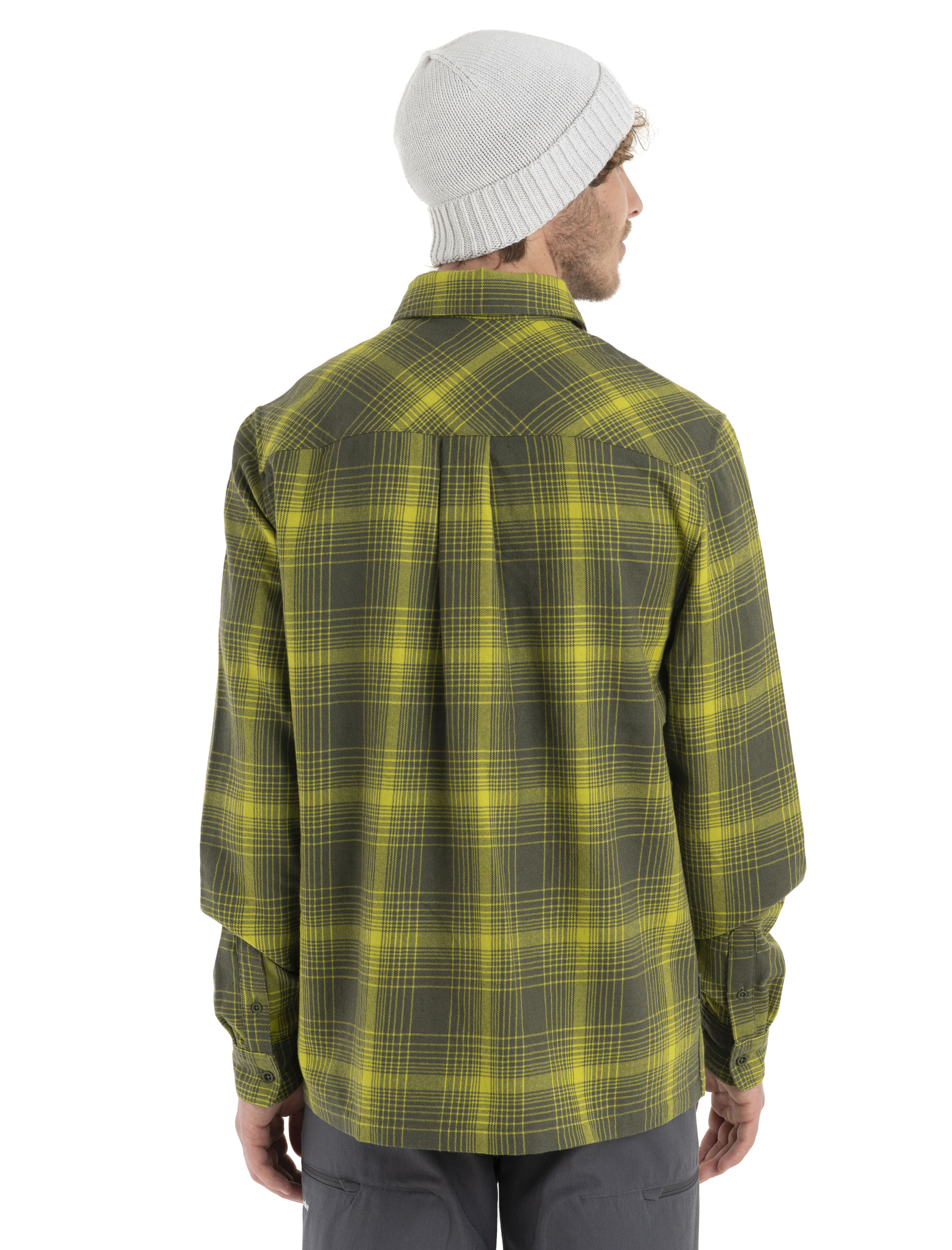 Camicia a quadri in flanella di lana merino a maniche lunghe Plaid Dawnder Icebreaker EU