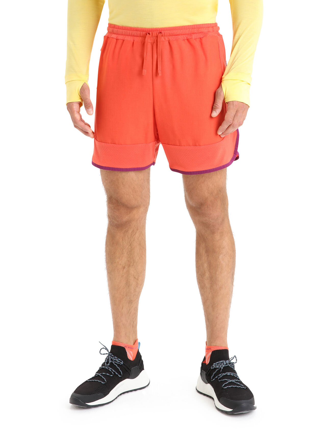 Mens ZoneKnit™ Merino Blend Shorts Lightweight, highly breathable shorts designed for running, the ZoneKnit™ Shorts combine our Cool-Lite™ jersey fabric with body-mapped panels of Cool-Lite eyelet mesh for enhanced temperature regulation.