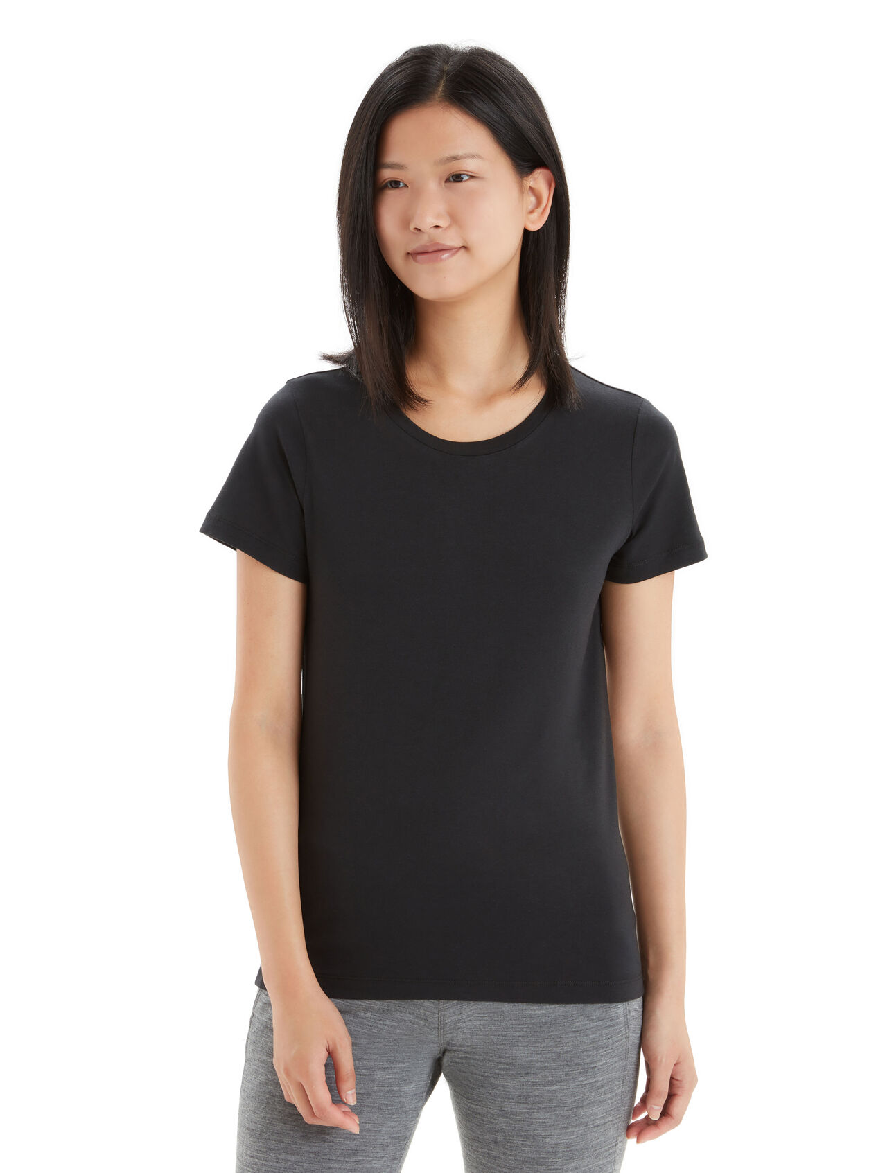 Womens Tencel Cotton Short Sleeve T-Shirt A clean and comfortable everyday tee with classic style, the TENCEL™ Cotton Short Sleeve Tee features a super-soft jersey fabric that blends organic cotton with natural TENCEL™.