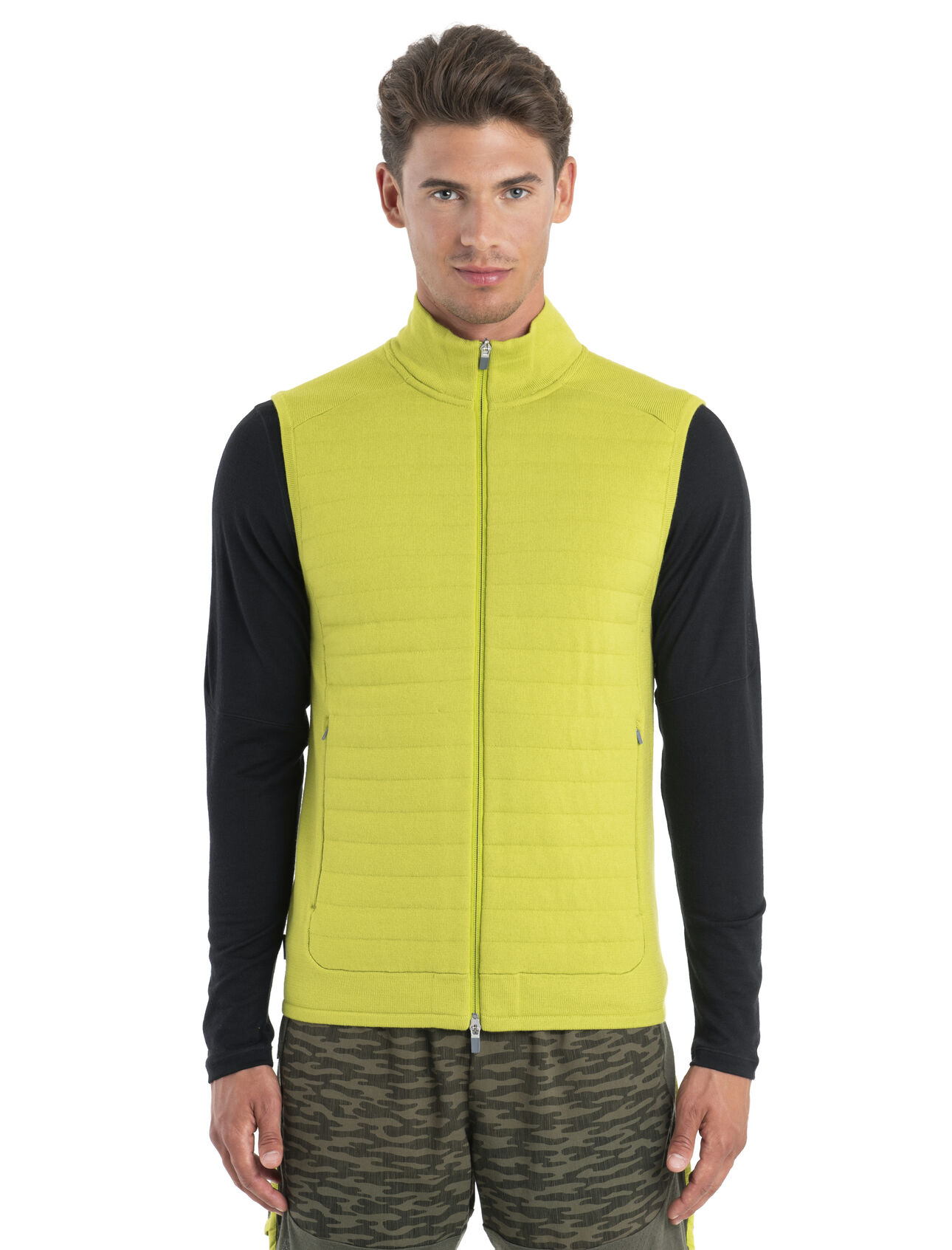 Mens ZoneKnit™ Merino Insulated Vest A body-mapped performance vest that’s ideal for high-output mountain adventures, the ZoneKnit™ Insulated Vest features 100% merino wool for all-natural warmth and temperature regulation.