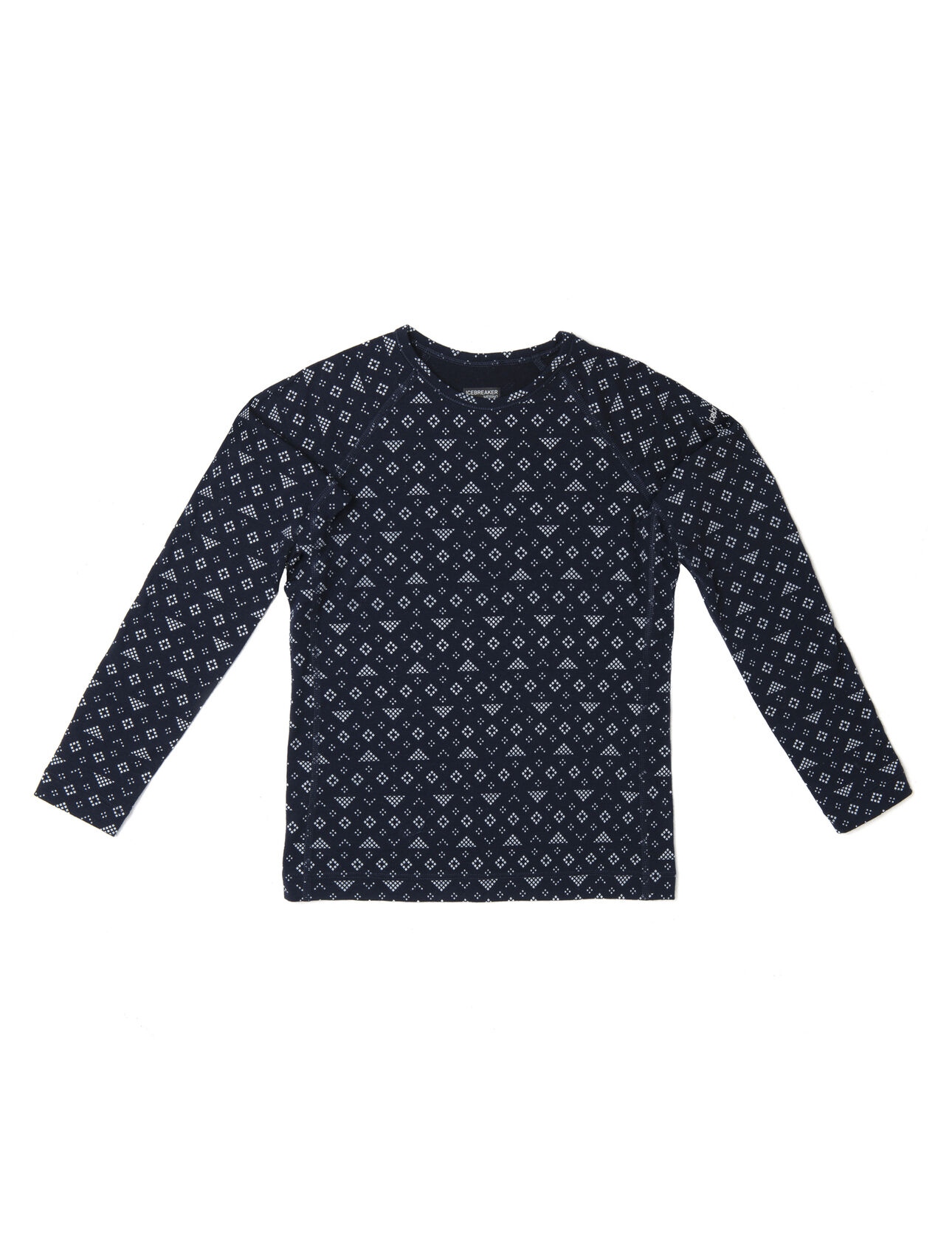 Merino 200 Oasis Thermo-Langarmshirt First Snow Kinder Der Maßstab, an dem alle anderen gemessen werden, die 200 Oasis Leggings First Snow besteht aus unserem äußerst vielseitigen Merinojersey und dient das ganze Jahr über bei sämtlichen Aktivitäten als funktioneller Layer.  Das einzigartige Wintermuster ist von kristallförmigen Schneeflocken inspiriert. 