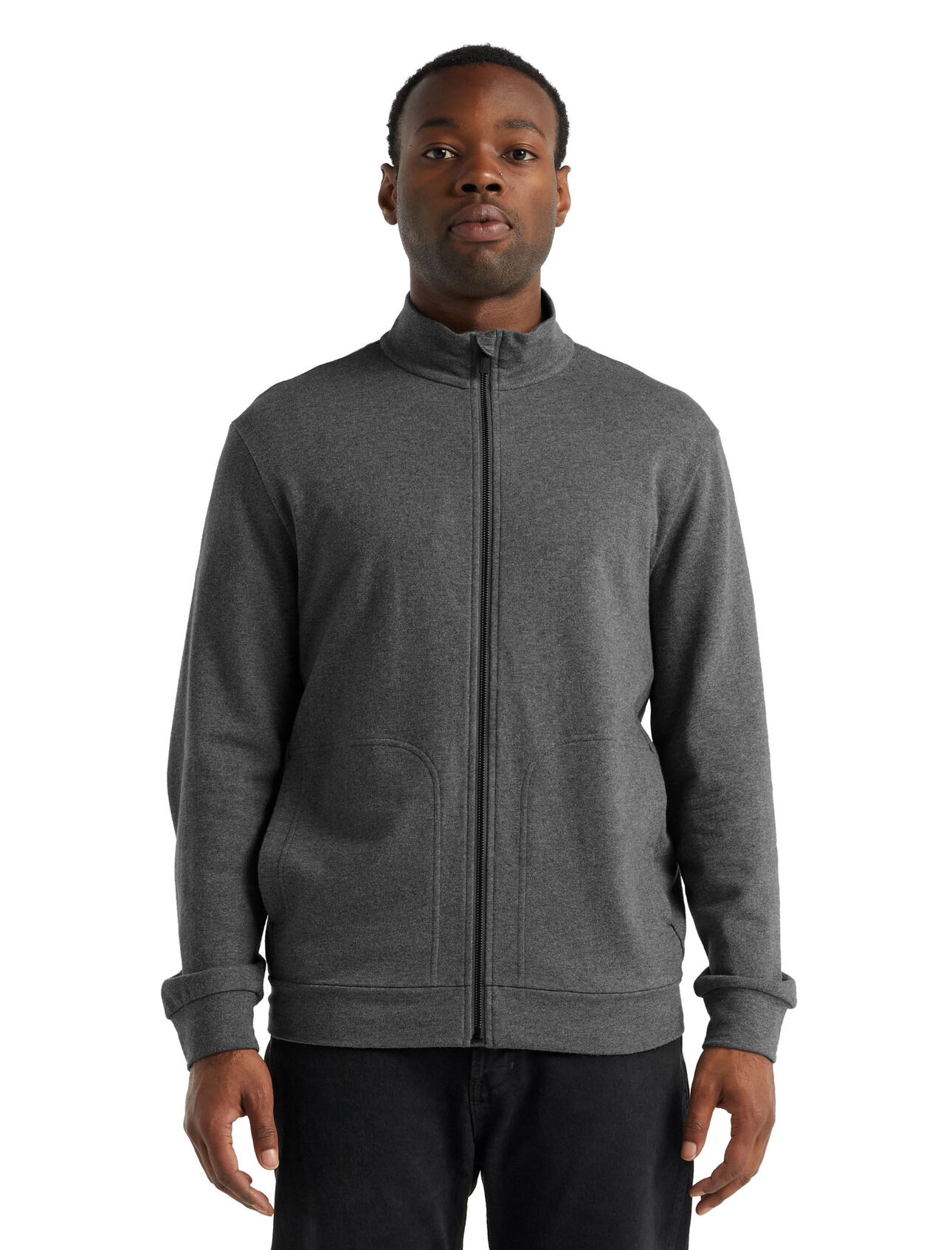 Merino Cotton Central Long Sleeve Zip Top