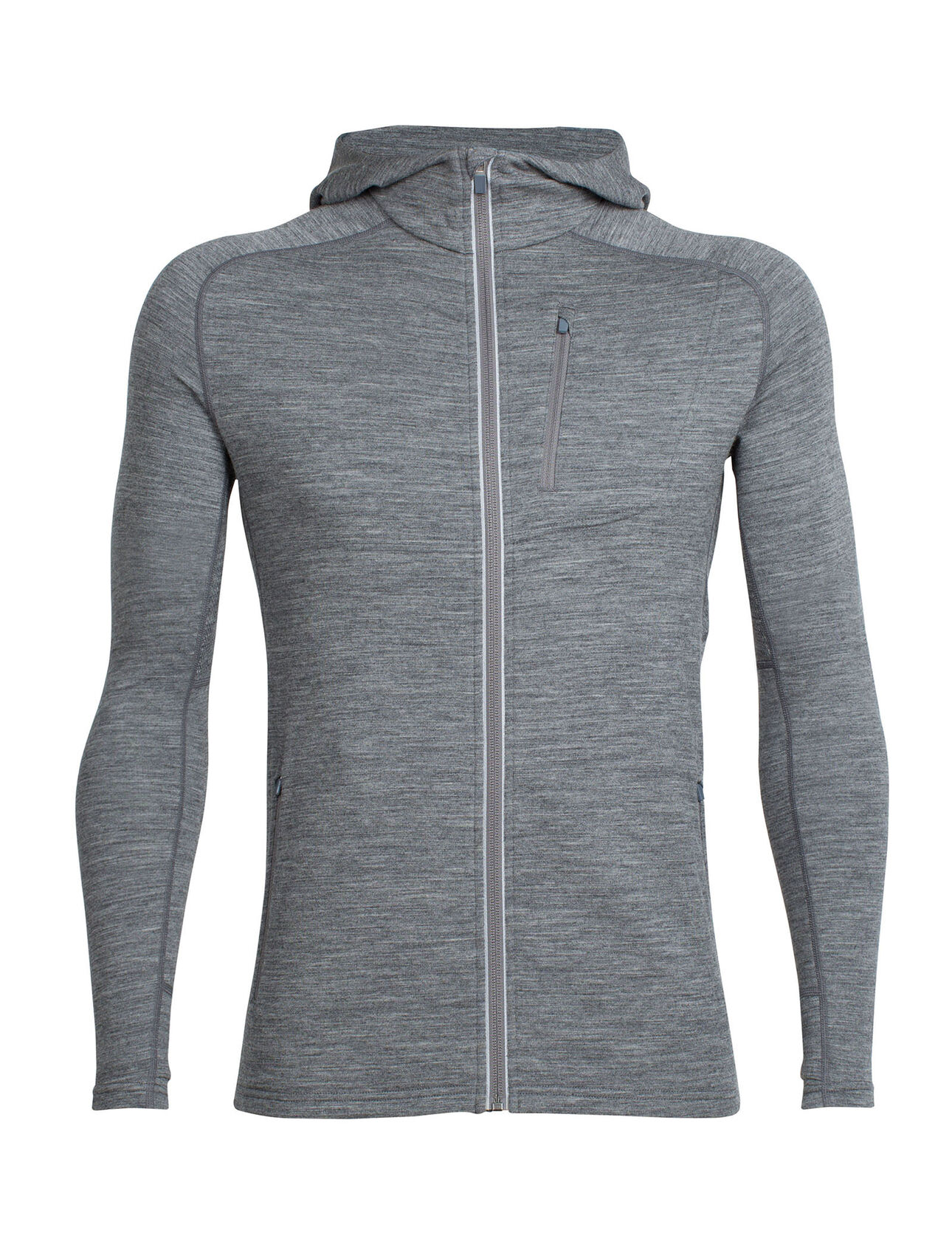 Mens Merino Quantum Long Sleeve Zip Hood Jacket Icebreaker