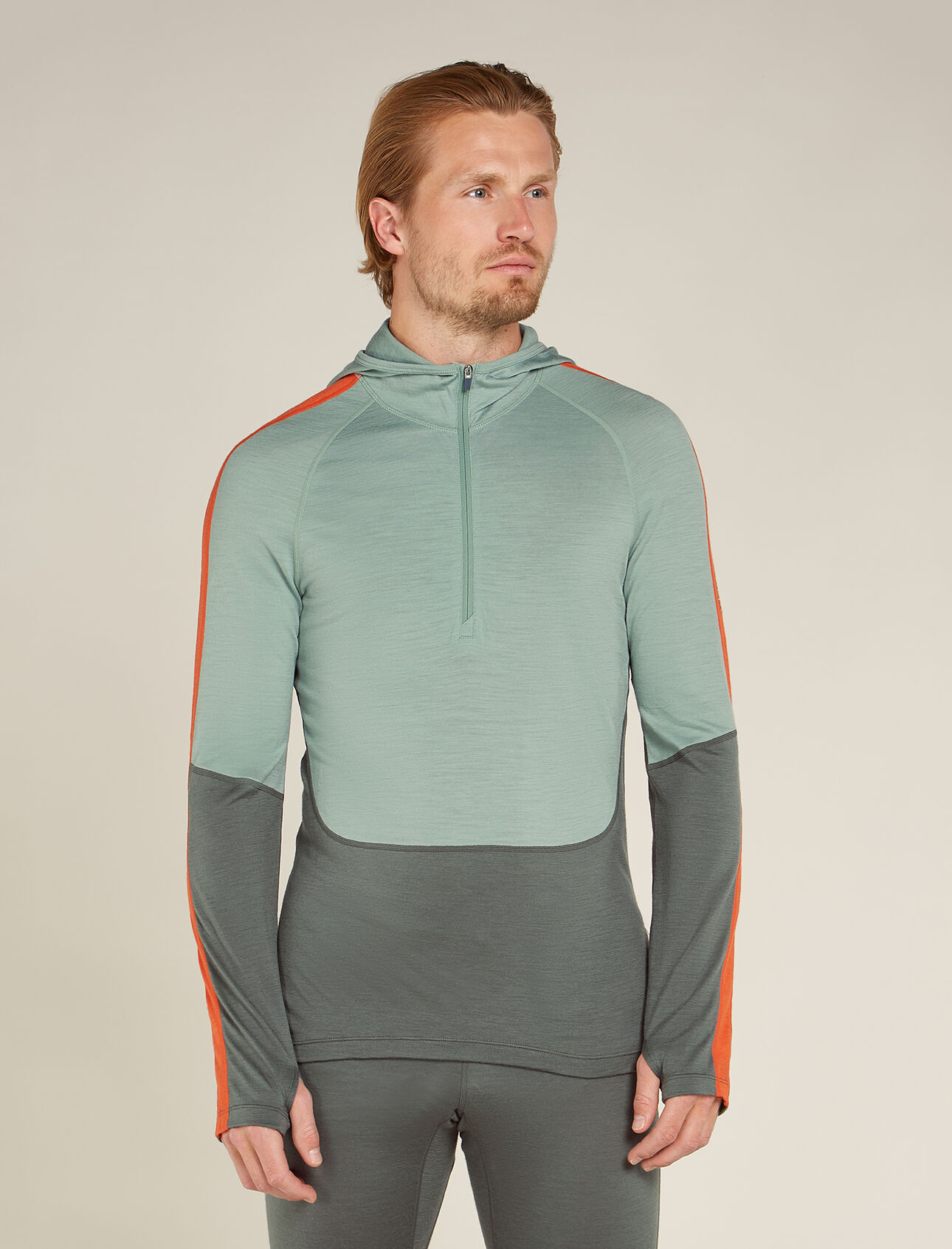 Mens Merino 200 Sonebula Long Sleeve Half Zip Thermal Hoodie Featuring our most versatile merino wool jersey fabric, the Merino 200 Sonebula Long Sleeve Half Zip Hoodie is a technical base layer top that provides ample warmth whatever the activity.