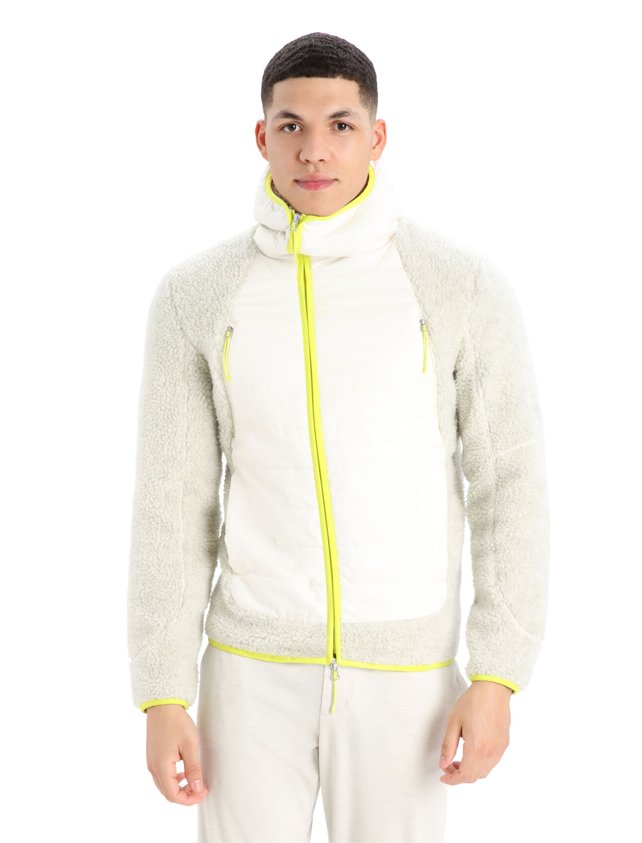 Mens RealFleece™ Merino High Pile Long Sleeve Zip Hoodie Combining a technical hybrid design with the natural benefits of merino wool, the RealFleece™ High Pile Long Sleeve Zip Hood is a warm and ultra-comfortable mid layer ideal for cold-weather layering and mountain adventures.