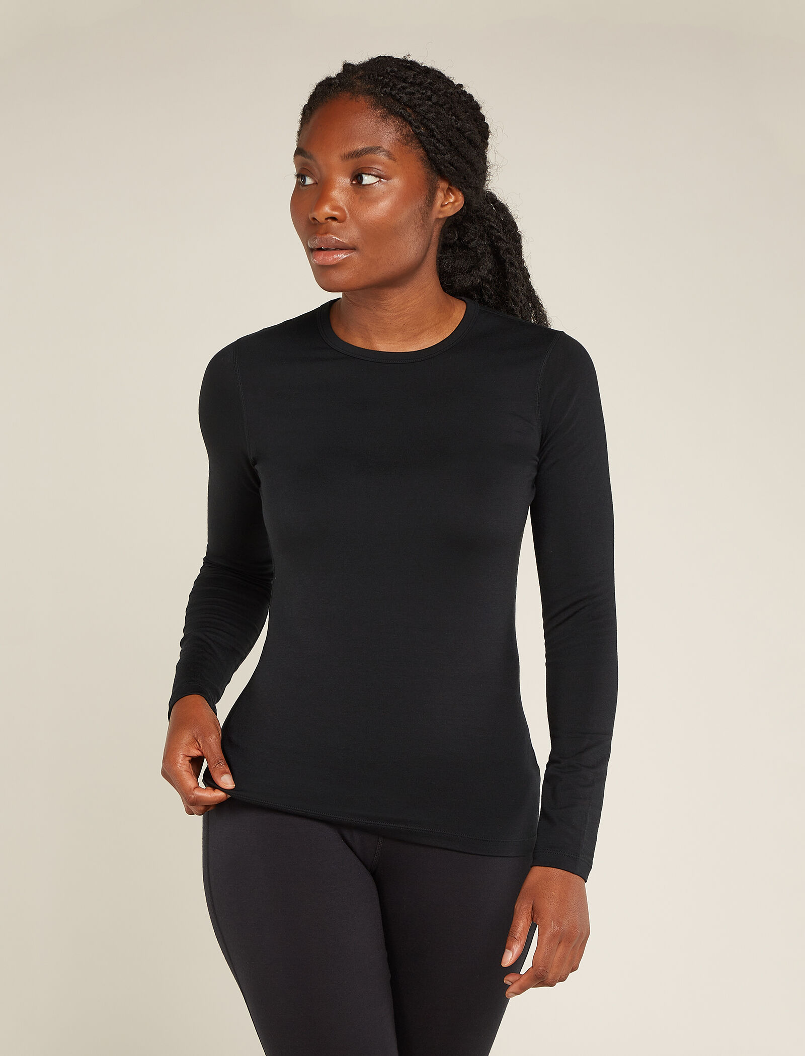 Black long sleeve thermal top women's hotsell