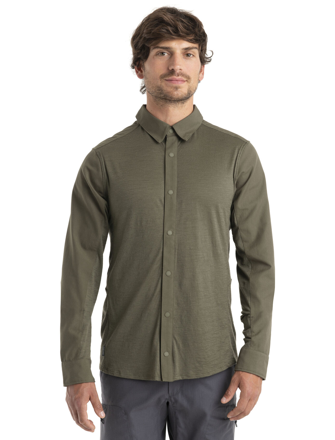 Haut manches longues mérinos Hike Homme Chemise légère et respirante idéale pour les aventures en montagne, le haut manches longues Hike est composé de laine mérinos et conviendra également à vos autres activités. 
