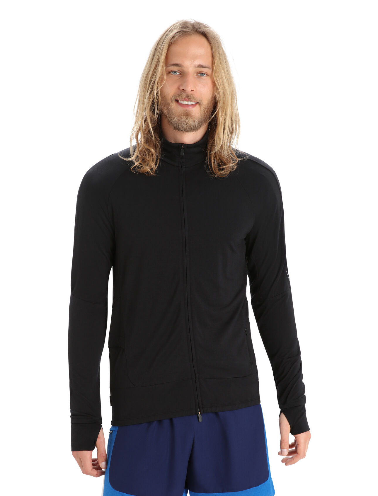 Mens ZoneKnit™ Merino Long Sleeve Zip Top A lightweight midlayer designed to balance warmth and breathability while running, biking or moving fast in the mountains, the ZoneKnit™ Long Sleeve Zip combines our Cool-Lite™ jersey fabric with strategic panels of eyelet mesh for enhanced airflow.