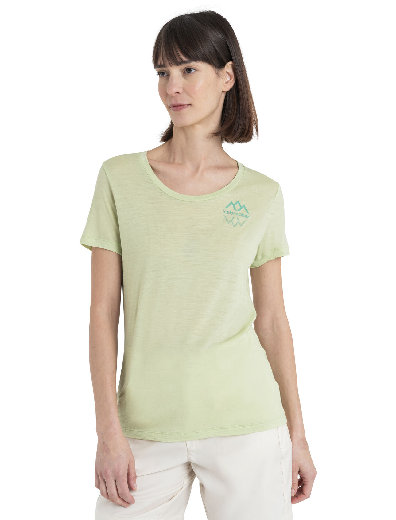 Merino 150 Tech Lite Short Sleeve Scoop T-Shirt Icebreaker Logo Reflections