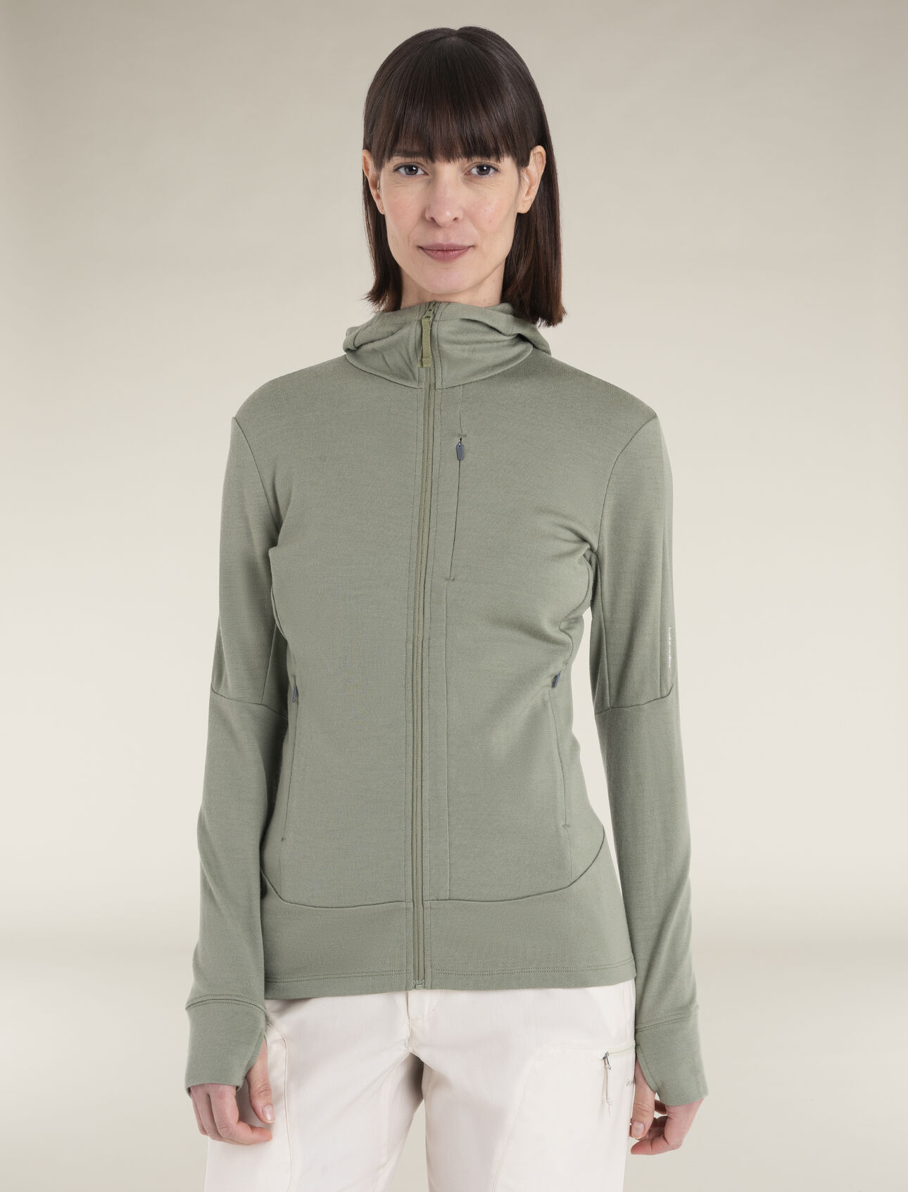 Veste zippée à capuche manches longues mérinos 260 Quantum