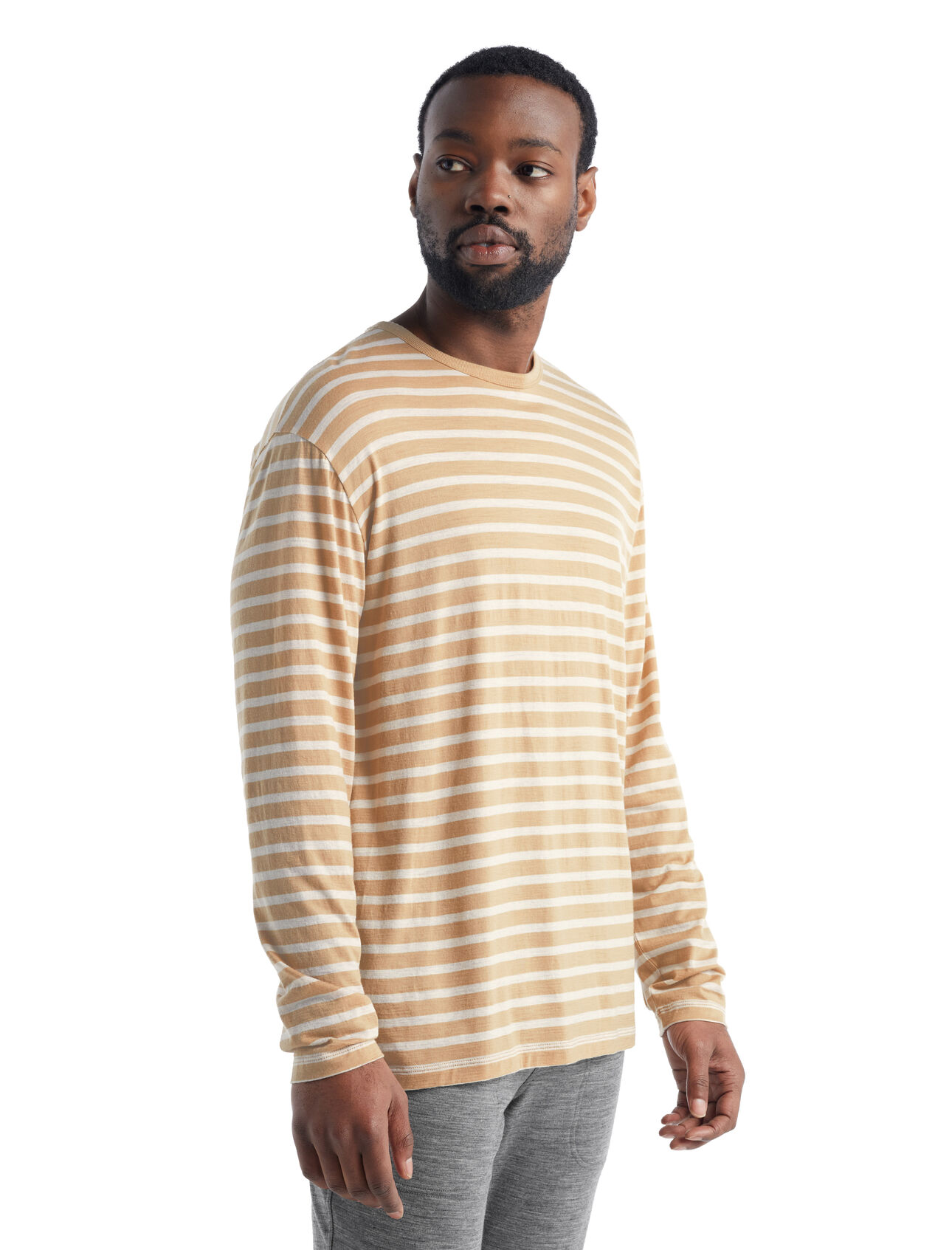 Mens Merino Granary Long Sleeve Stripe T-Shirt A classic striped tee with a relaxed fit and soft, breathable, 100% merino wool fabric, the Granary Long Sleeve Tee Stripe is all about everyday, all-natural comfort. 