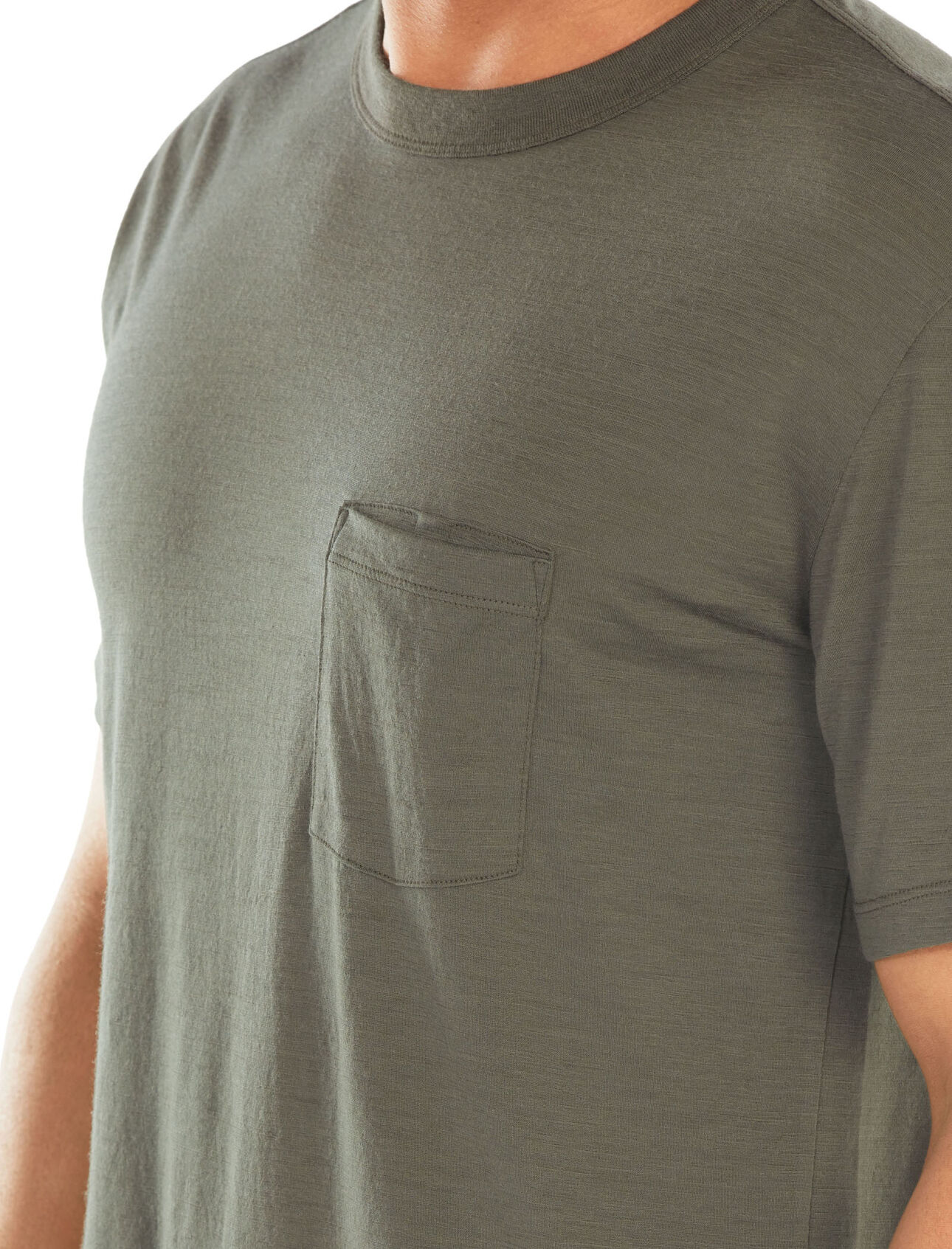 Mens Merino 旅 Tabi Tech Lite Laid Back Short Sleeve Pocket Crewe