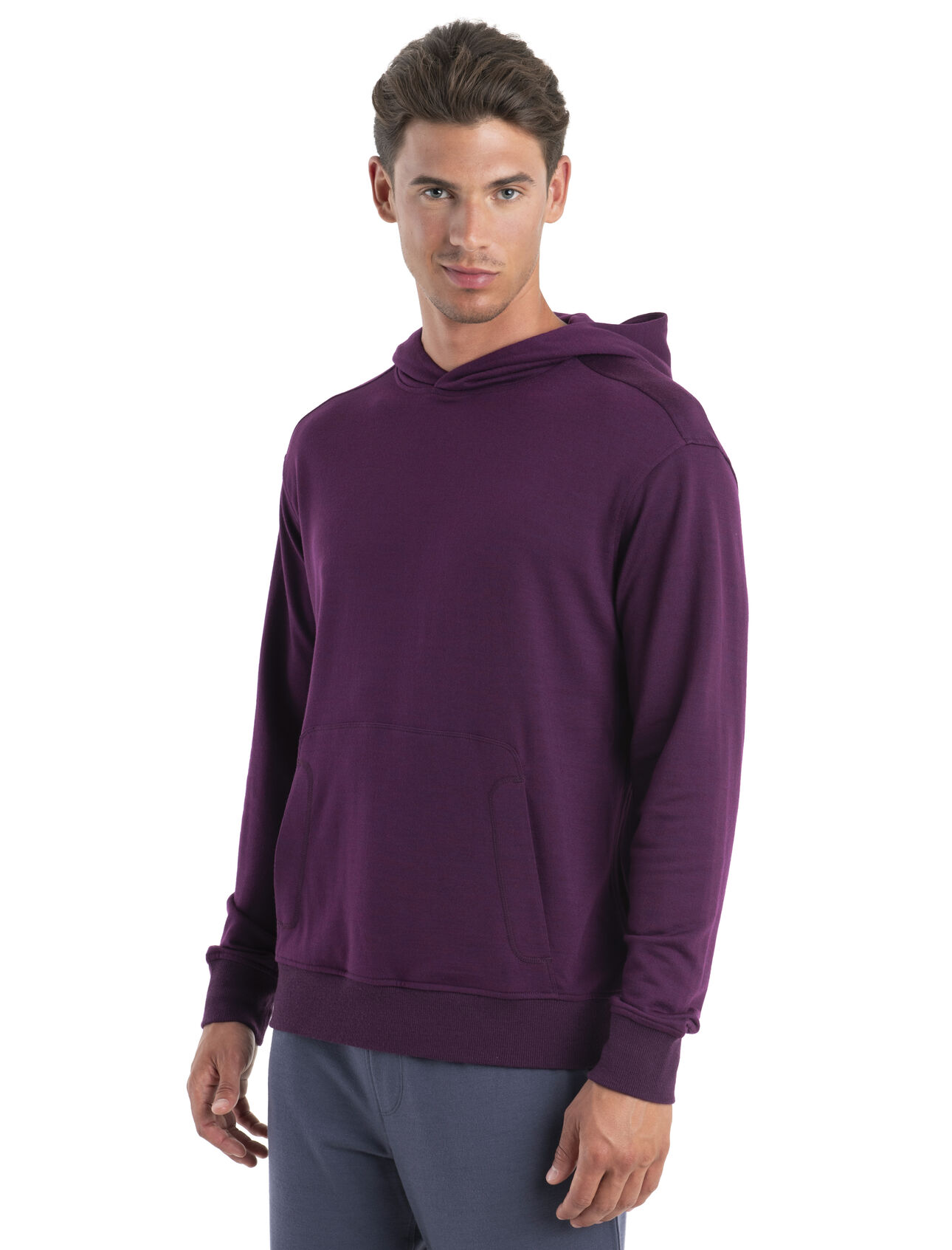 Mens Merino Blend Shifter II Long Sleeve Hoodie The ultimate before and after hoodie made with our Eucaform terry fabric that blends merino wool and TENCEL™ Lyocell, the Shifter II Long Sleeve Hoodie has down time covered.