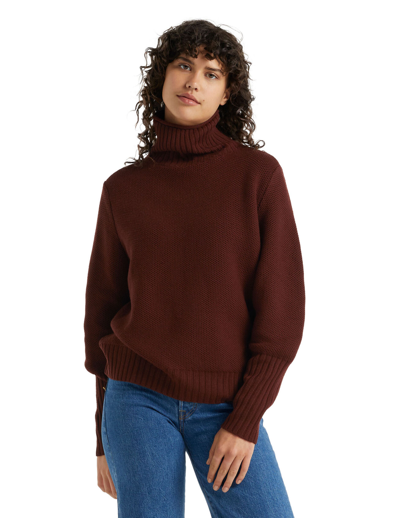 Maglione in lana merino con collo a imbuto Seevista