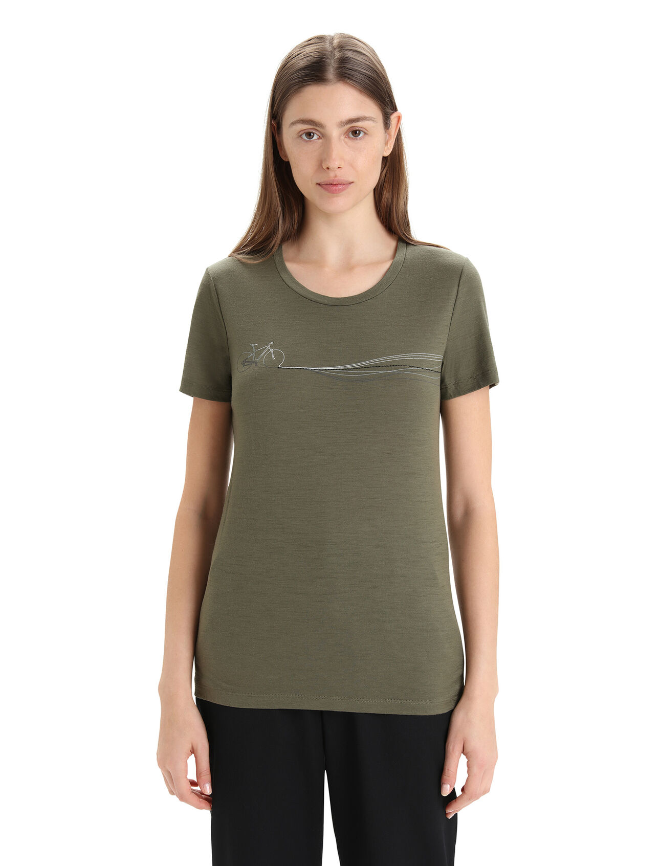 Womens Merino Tech Lite II Short Sleeve T-Shirt Cadence Paths Our versatile tech tee that provides comfort, breathability and natural odour-resistance for any adventure you can think of, the Tech Lite II Short Sleeve Tee Cadence Paths features 100% merino for all-natural performance. The original artwork by Damon Watters draws inspiration from the flowing lines of life on two wheels.