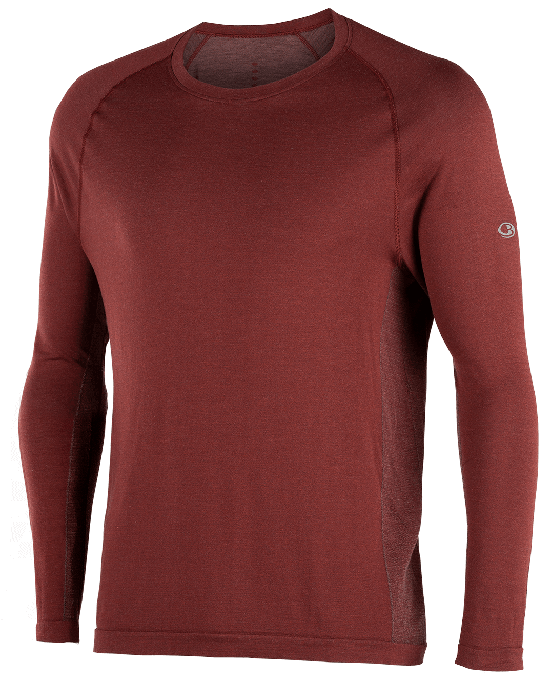 男款Cool-Lite™海港红美丽诺羊毛无缝长袖圆领T恤