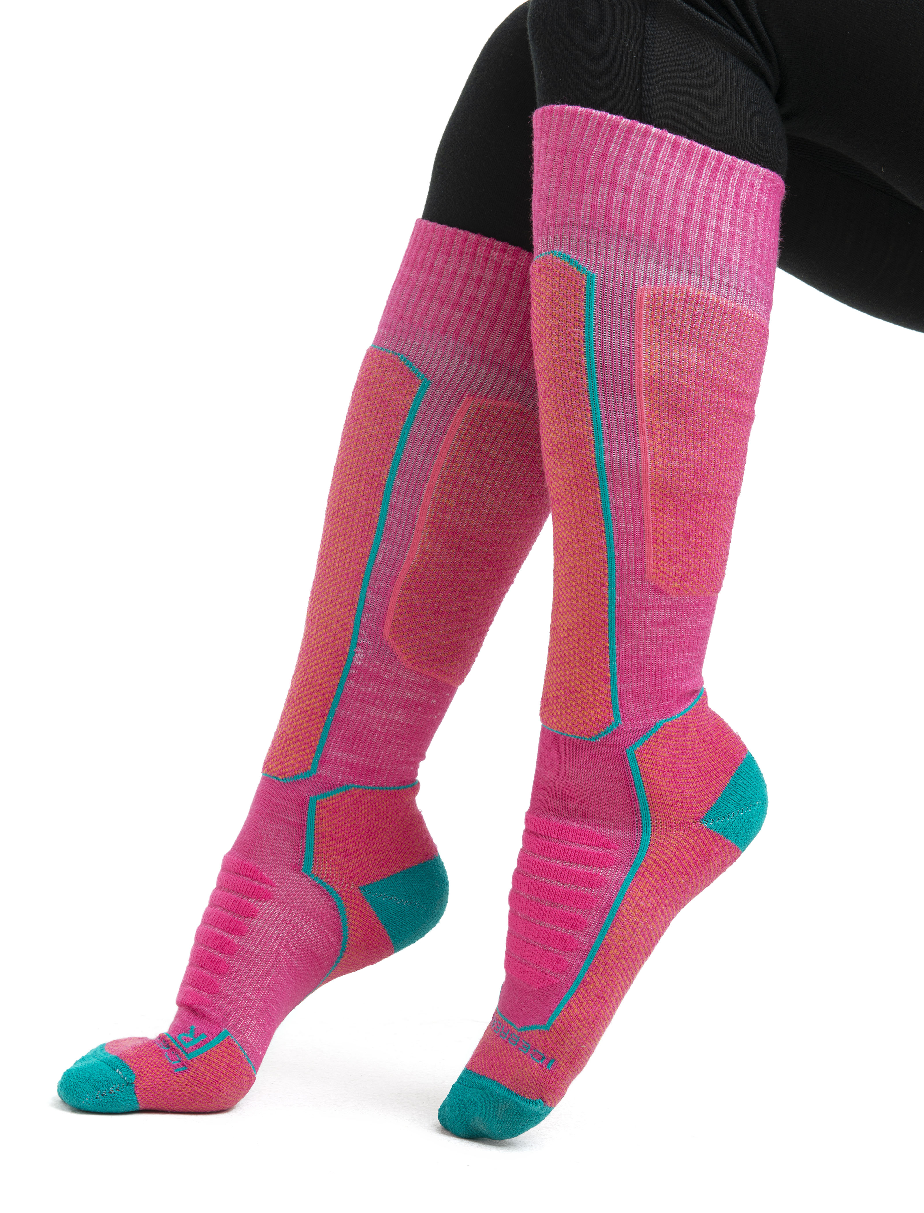 X-Socks Ski Silk Merino 4.0 Lady Gris/Rosa Calcetines de esquí mujer :  Snowleader