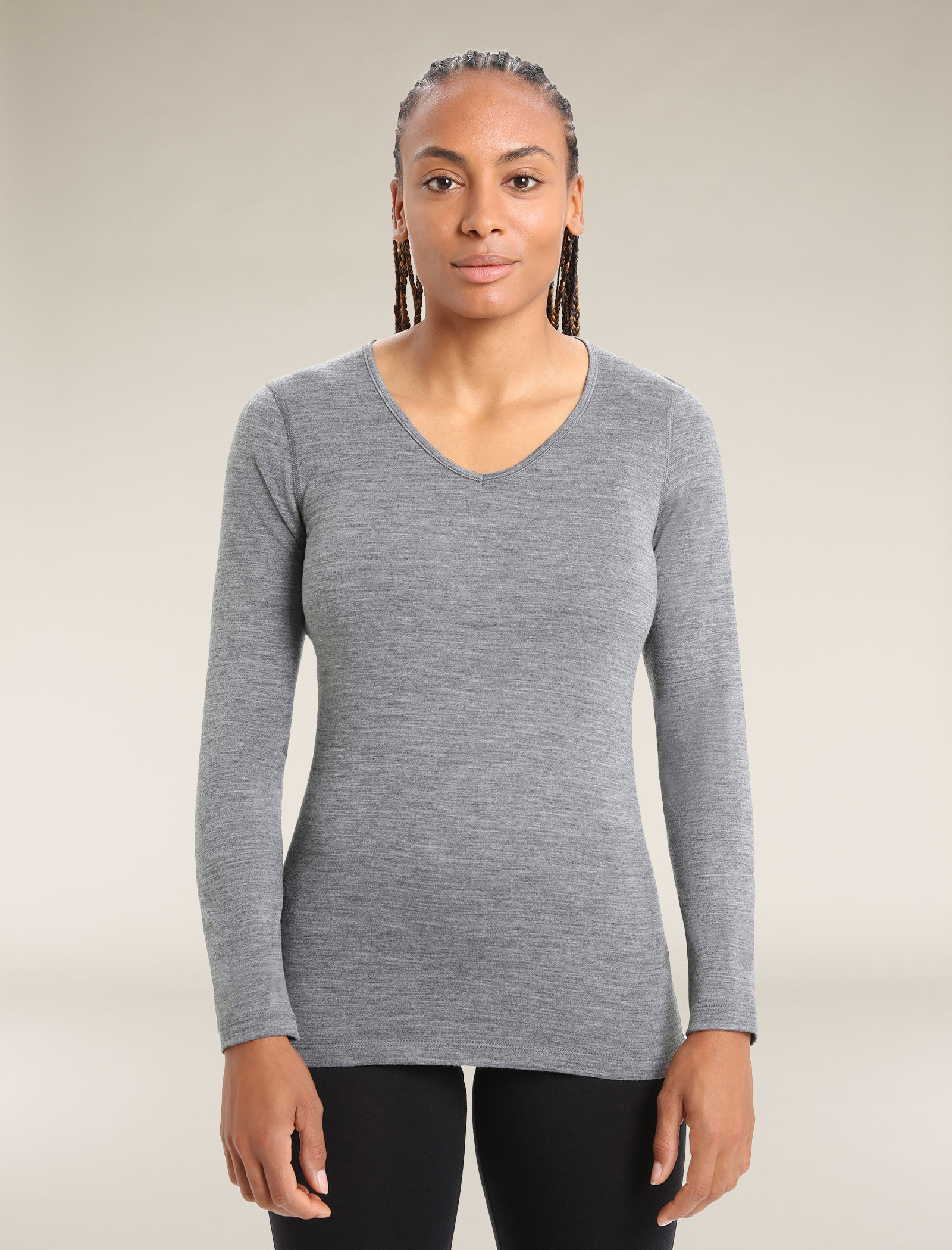 - Sleeve Neck 200 V Merino Icebreaker Oasis Thermal Top Long (US)