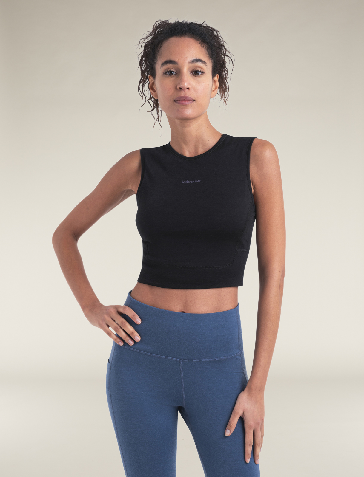 Women s 125 ZoneKnit Merino Blend Energy Wind Cropped Bra Tank icebreaker